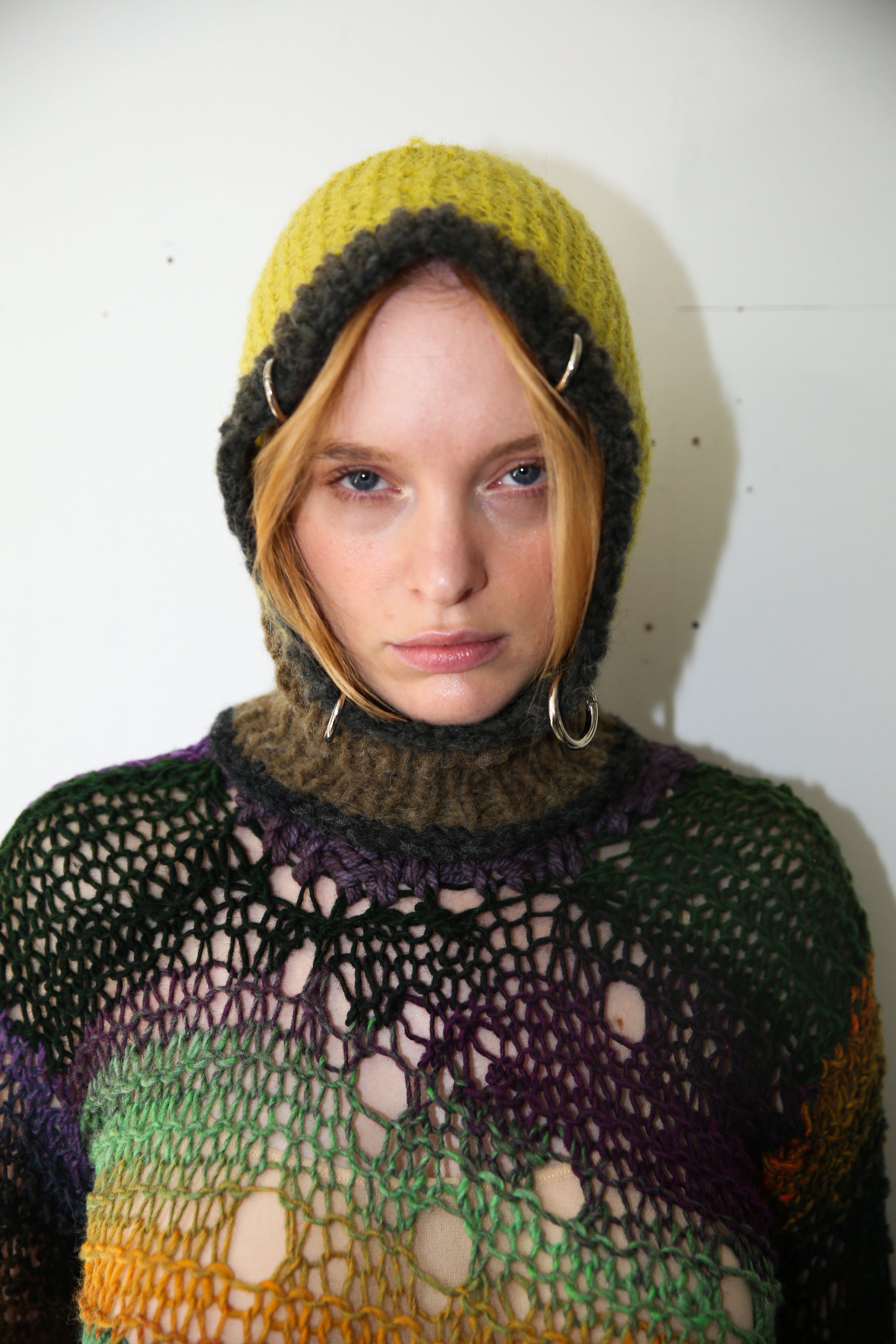 CHARTREUSE, CHARCOAL & MUDDY BROWN BALACLAVA