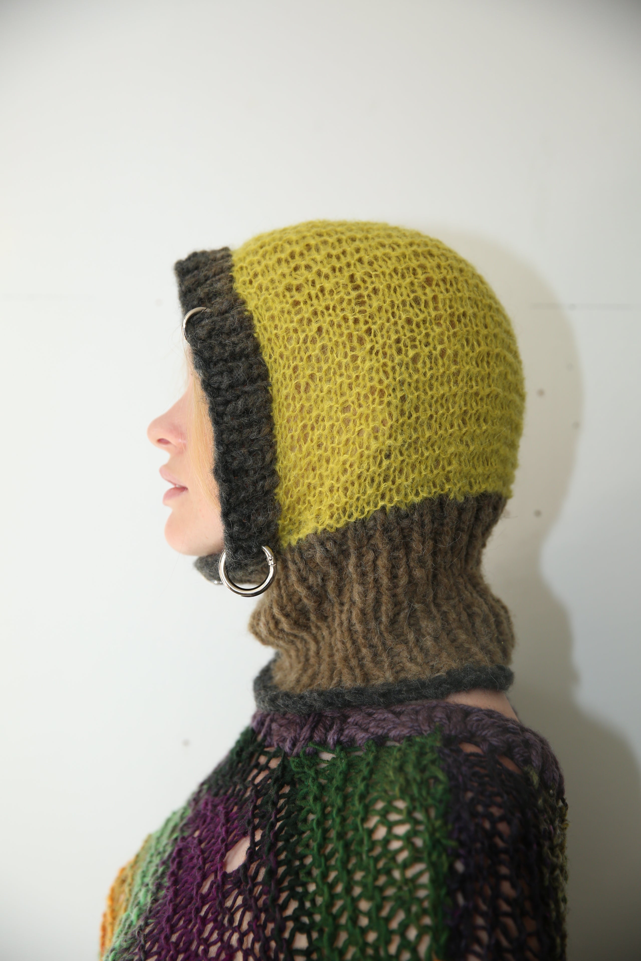 CHARTREUSE, CHARCOAL & MUDDY BROWN BALACLAVA