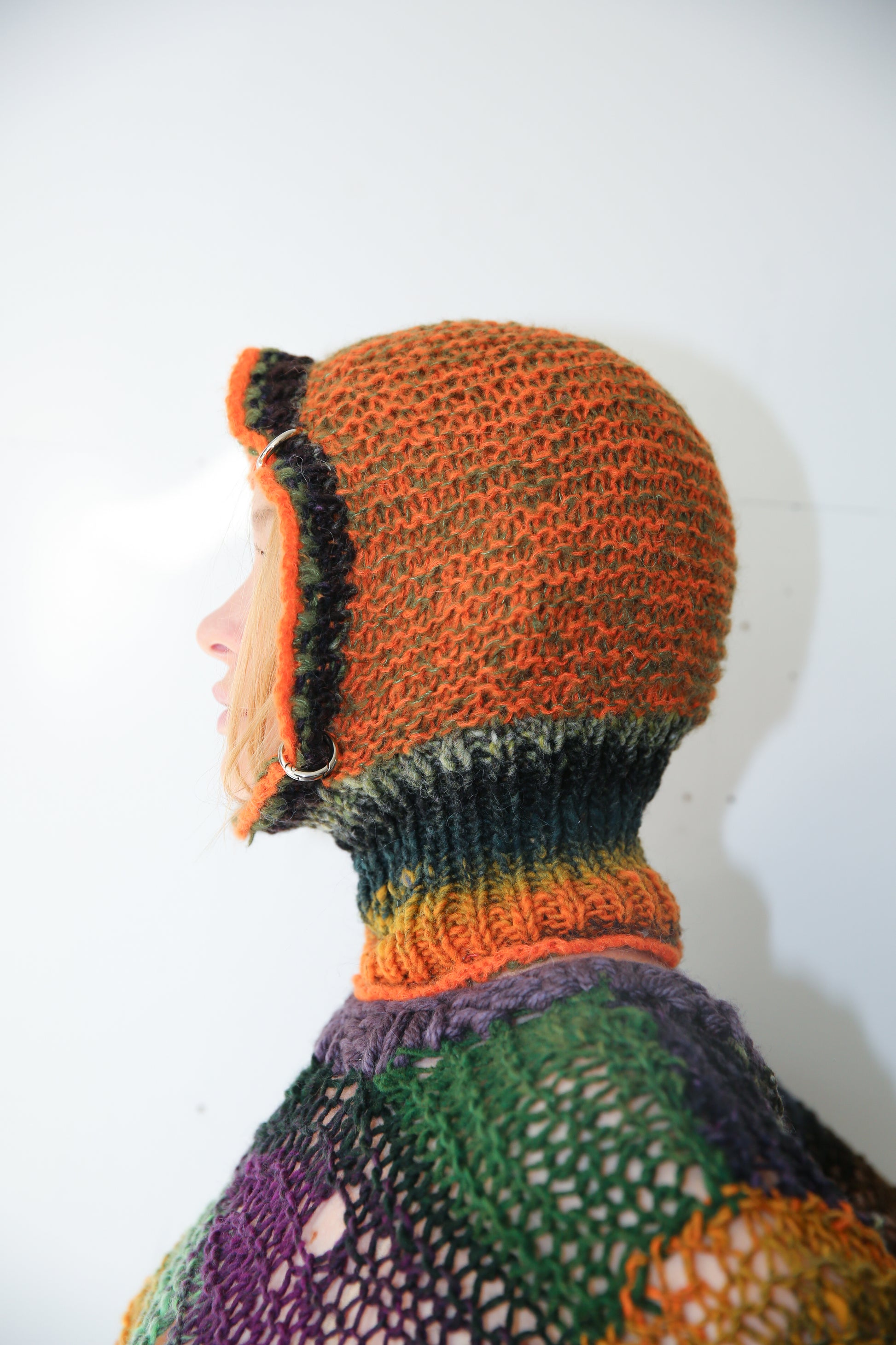 ORANGE-GREEN & MULTICOLOUR GRADIENT PIERCING BALACLAVA