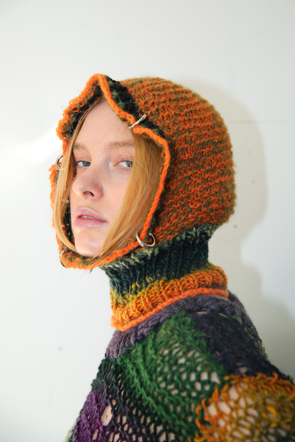 ORANGE-GREEN & MULTICOLOUR GRADIENT PIERCING BALACLAVA