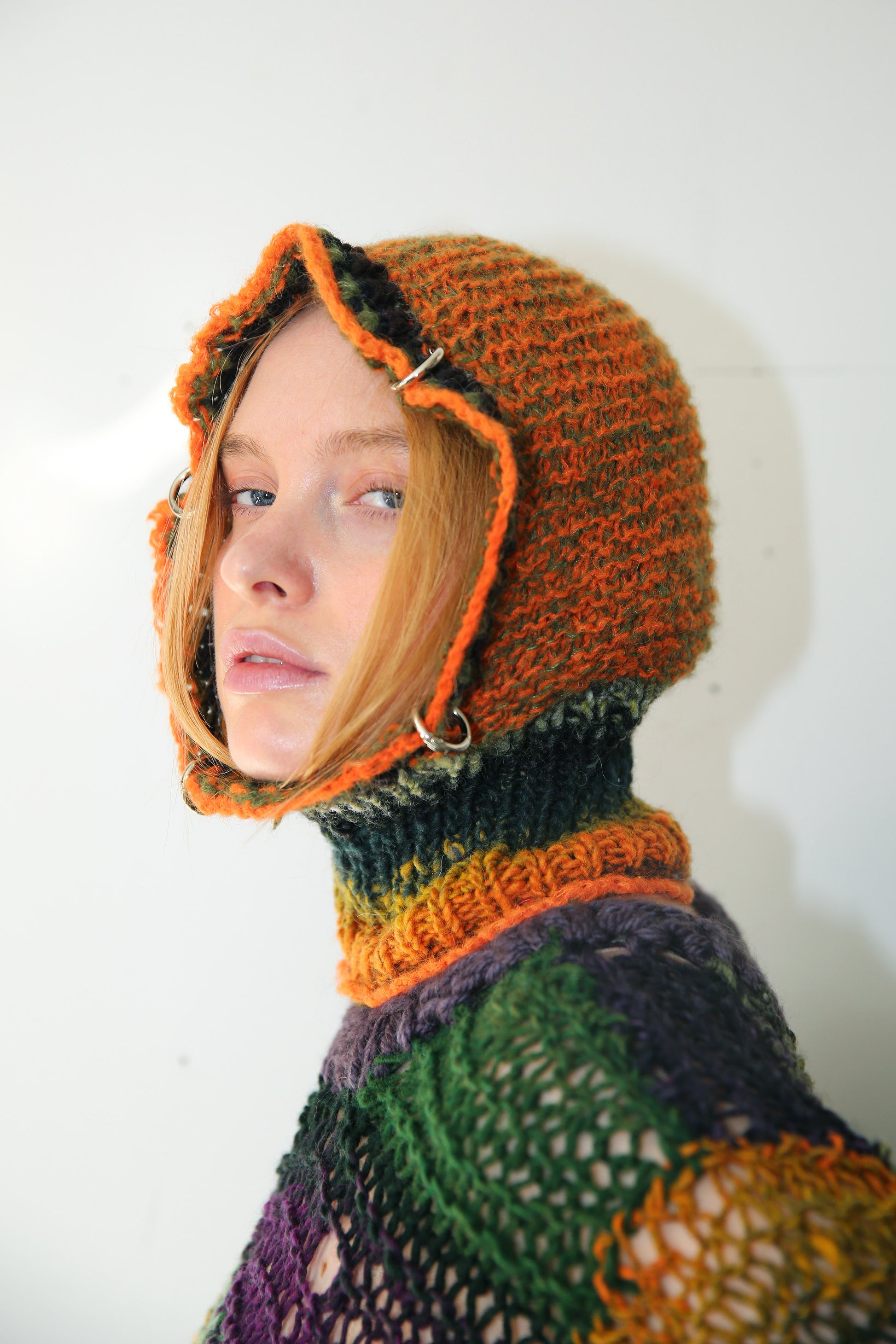 ORANGE-GREEN & MULTICOLOUR GRADIENT PIERCING BALACLAVA