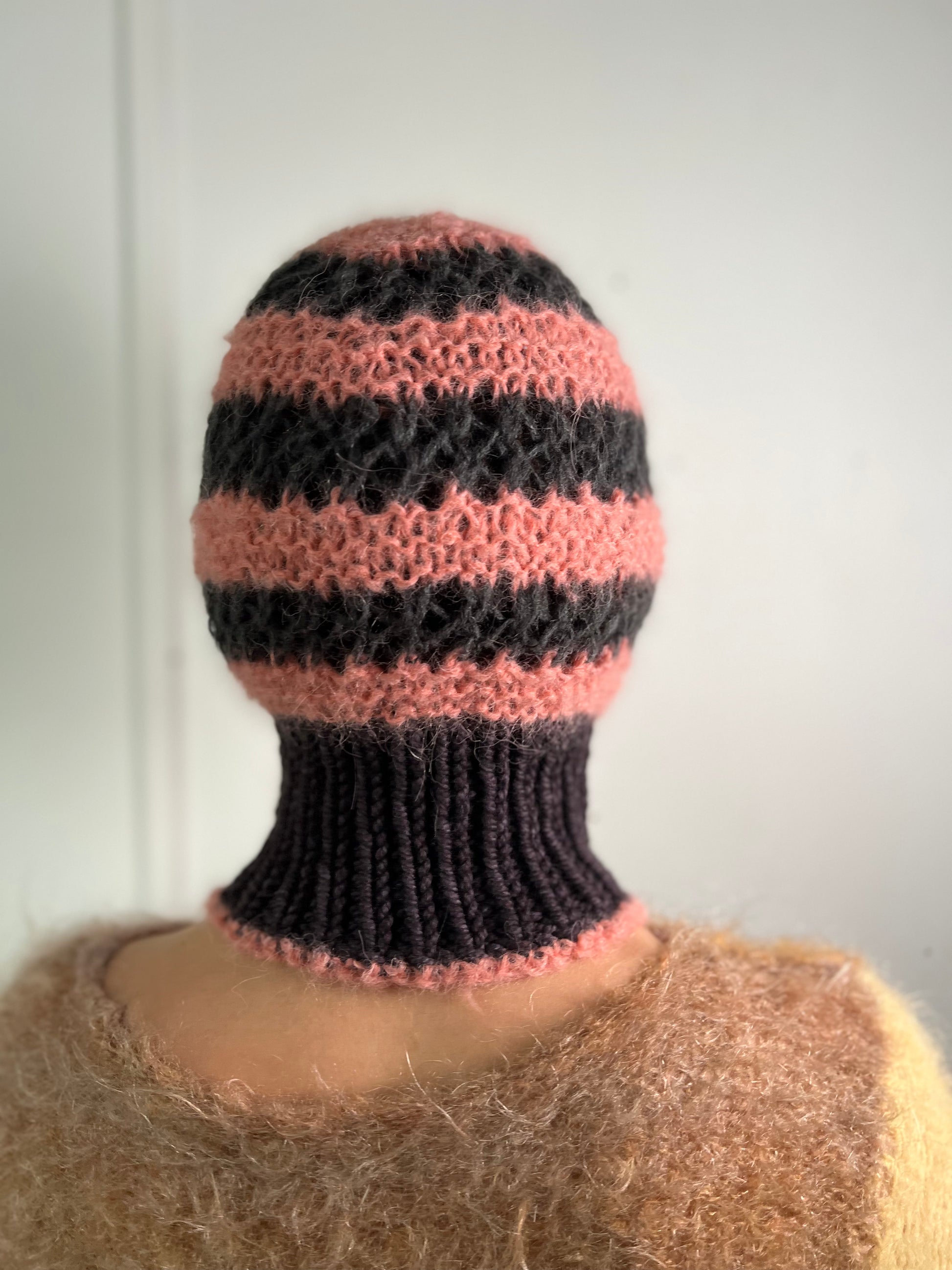 CORAL PINK, CHARCOAL & PURPLE-BROWN PIERCING BALACLAVA
