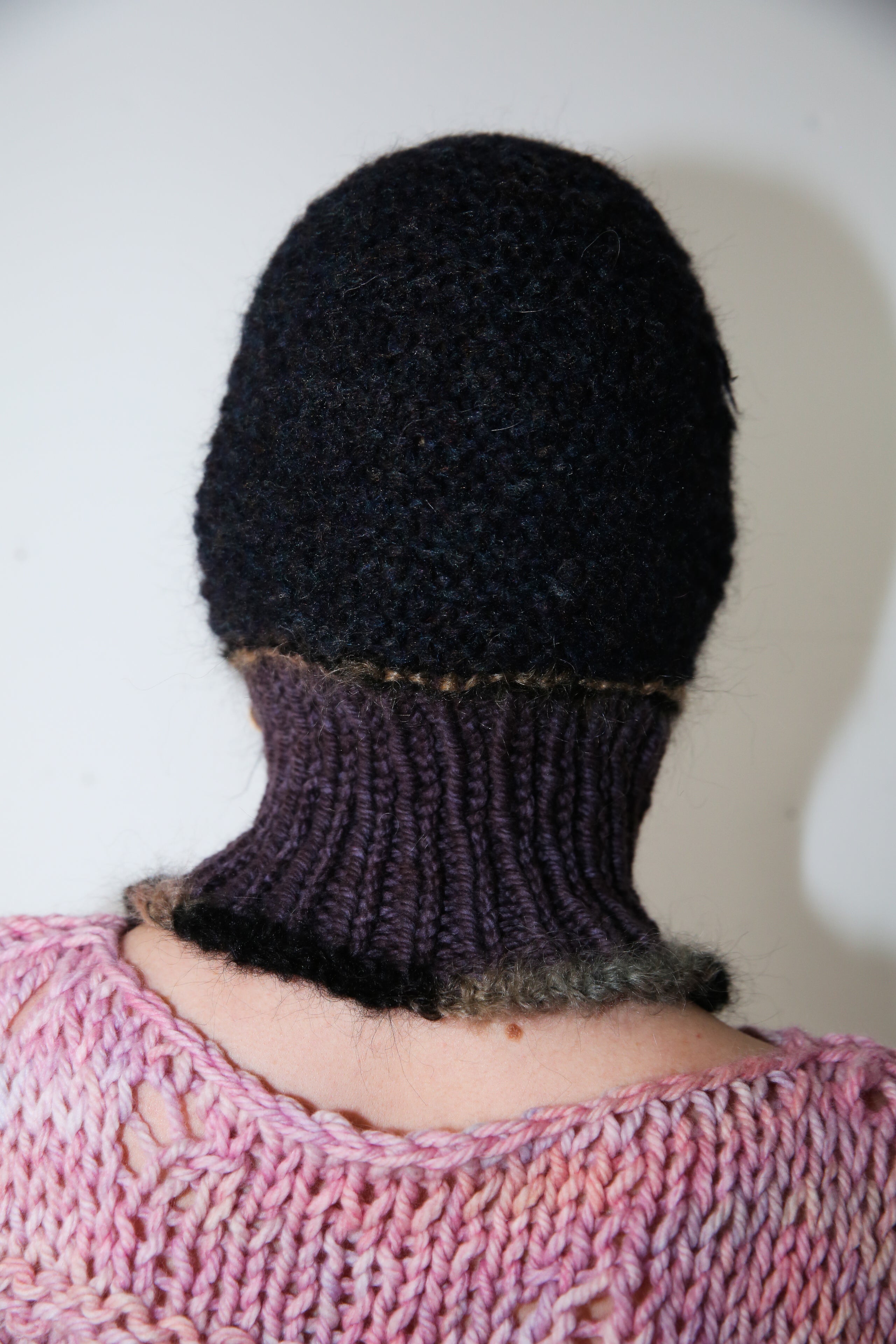 SPACE DYE MIDNIGHT BLUE, MELANGE GREY & PURPLE BROWN PIERCING BALACLAVA