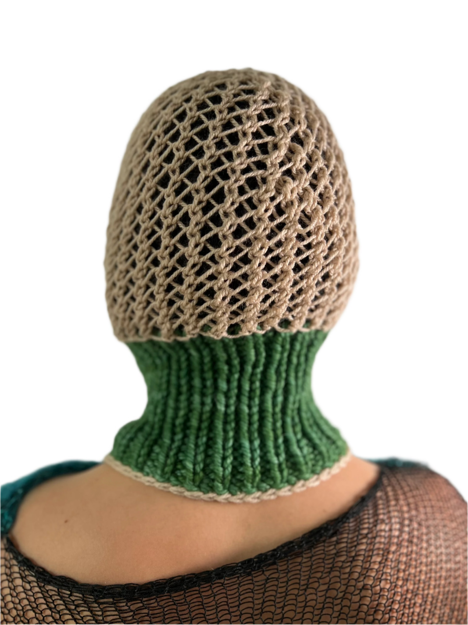 TRUE GREEN & EGGSHELL PIERCING BALACLAVA
