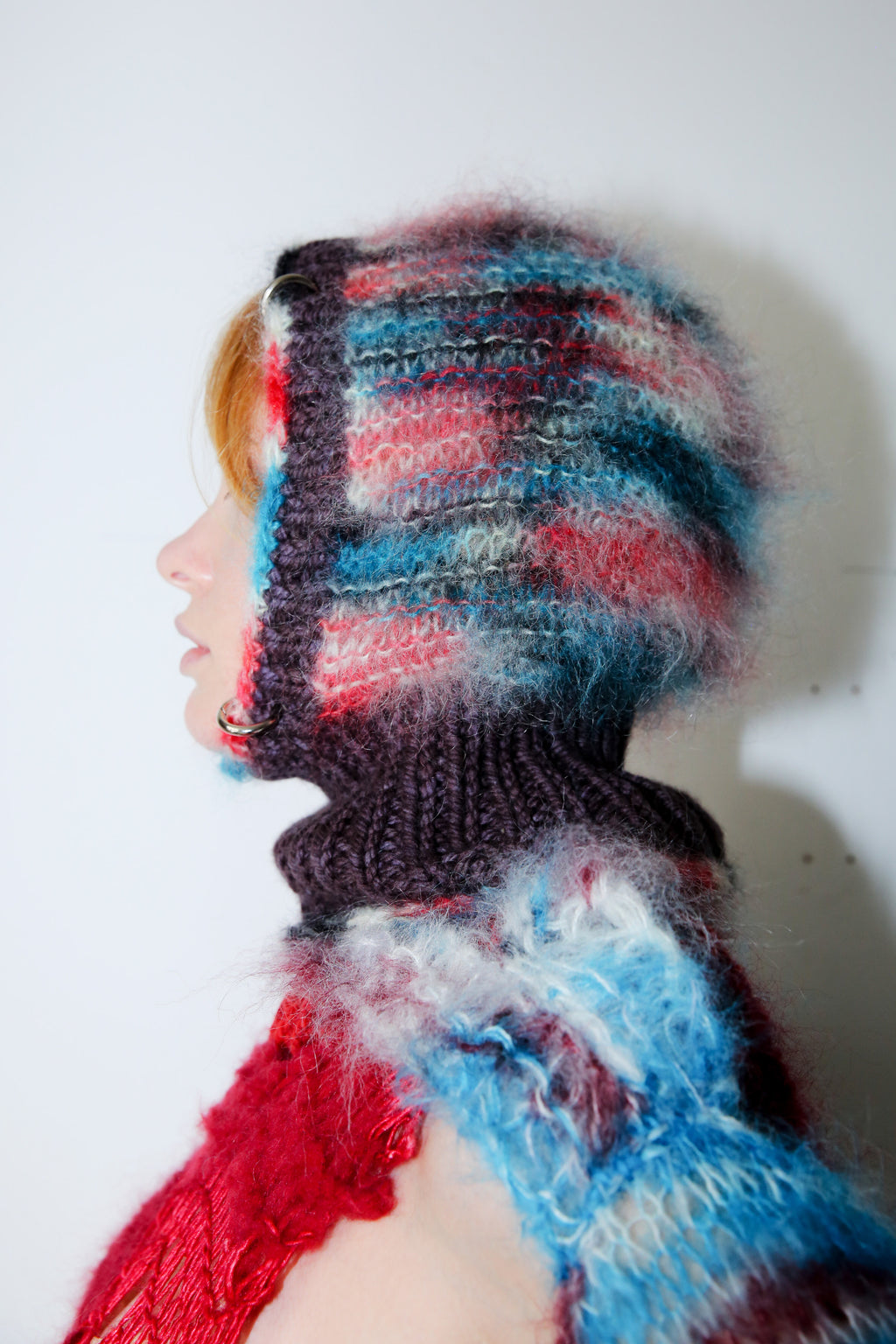 SPACE DYE BLUE & RED, & PURPLE BROWN PIERCING BALACLAVA