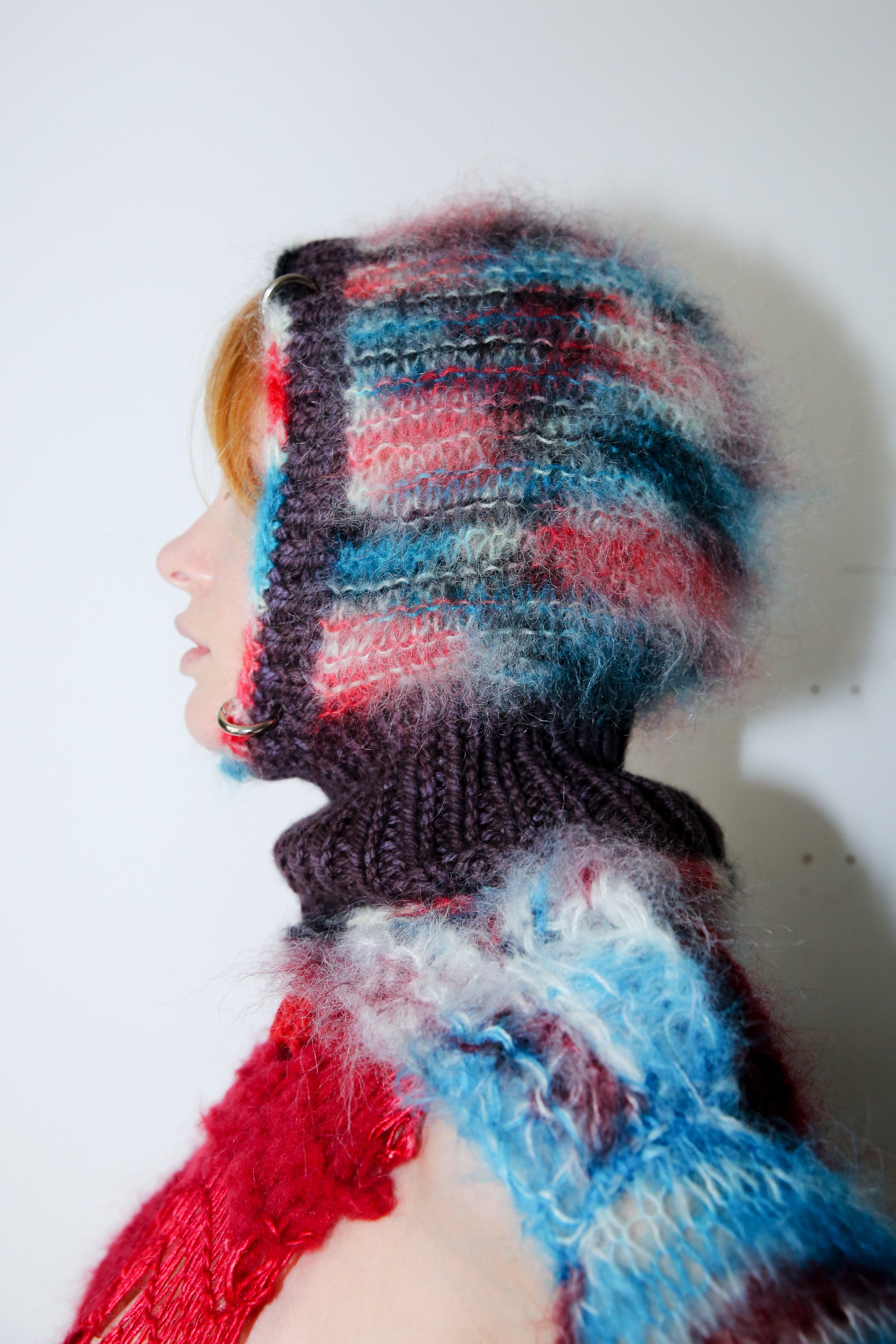 SPACE DYE BLUE & RED, & PURPLE BROWN PIERCING BALACLAVA