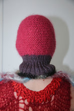 Load image into Gallery viewer, RASPBERRY &amp; SPACE DYE DARK MELANGE BALACLAVA (SILVER RING VERSION)
