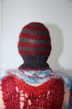 Load image into Gallery viewer, PURPLE-BROWN, CHARCOAL &amp; CLARET STRIPE PIERCING BALACLAVA
