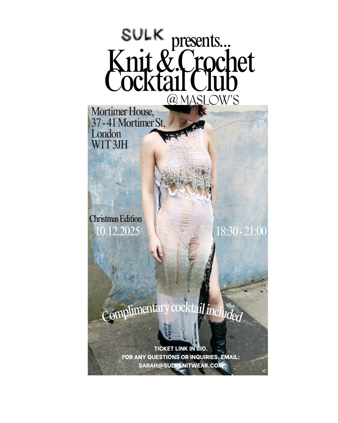 SULK KNITWEAR X MASLOW'S - KNIT & CROCHET COCKTAIL CLUB EVENT TICKET