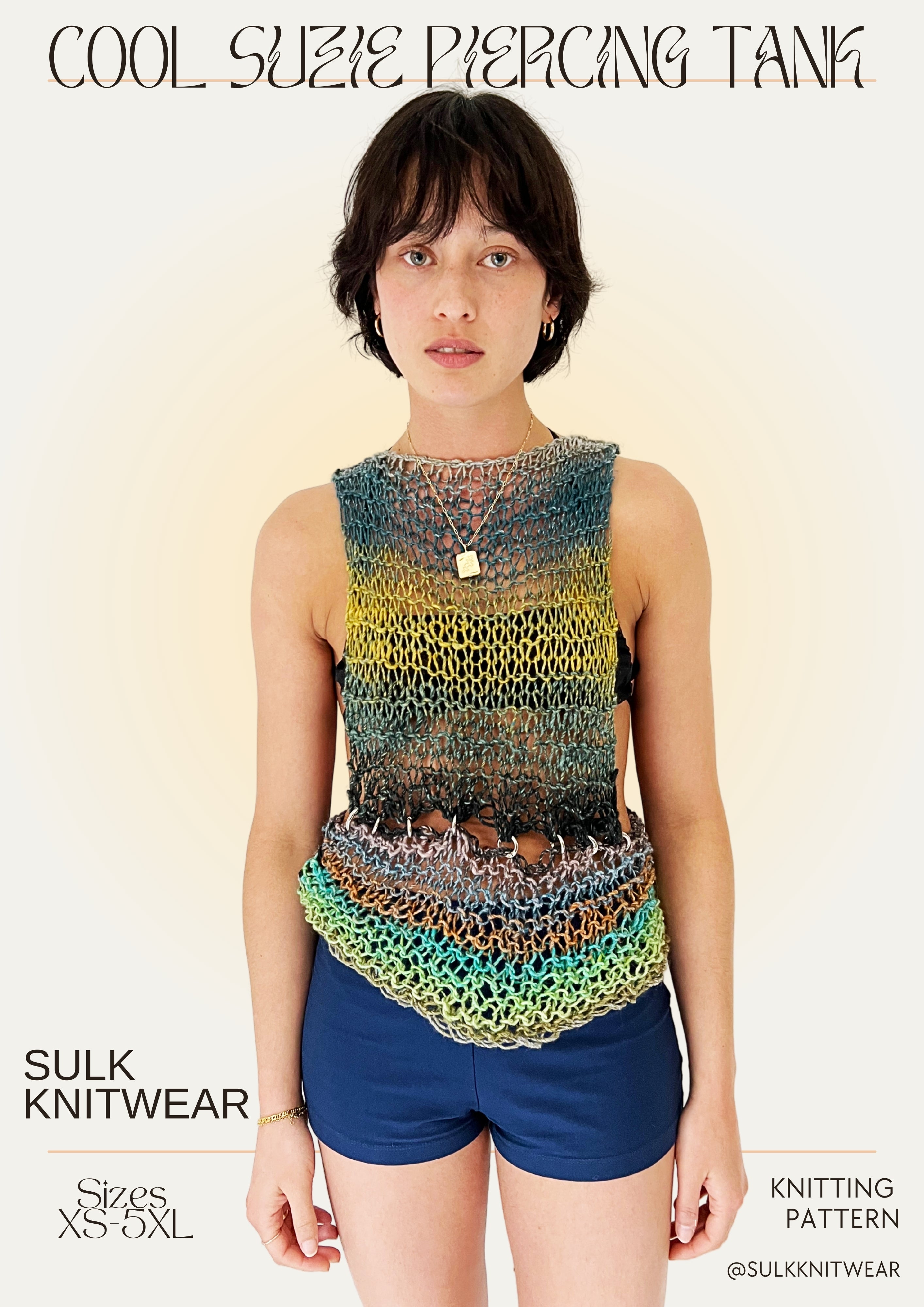 COOL SUZIE PIERCING TANK KNITTING PATTERN