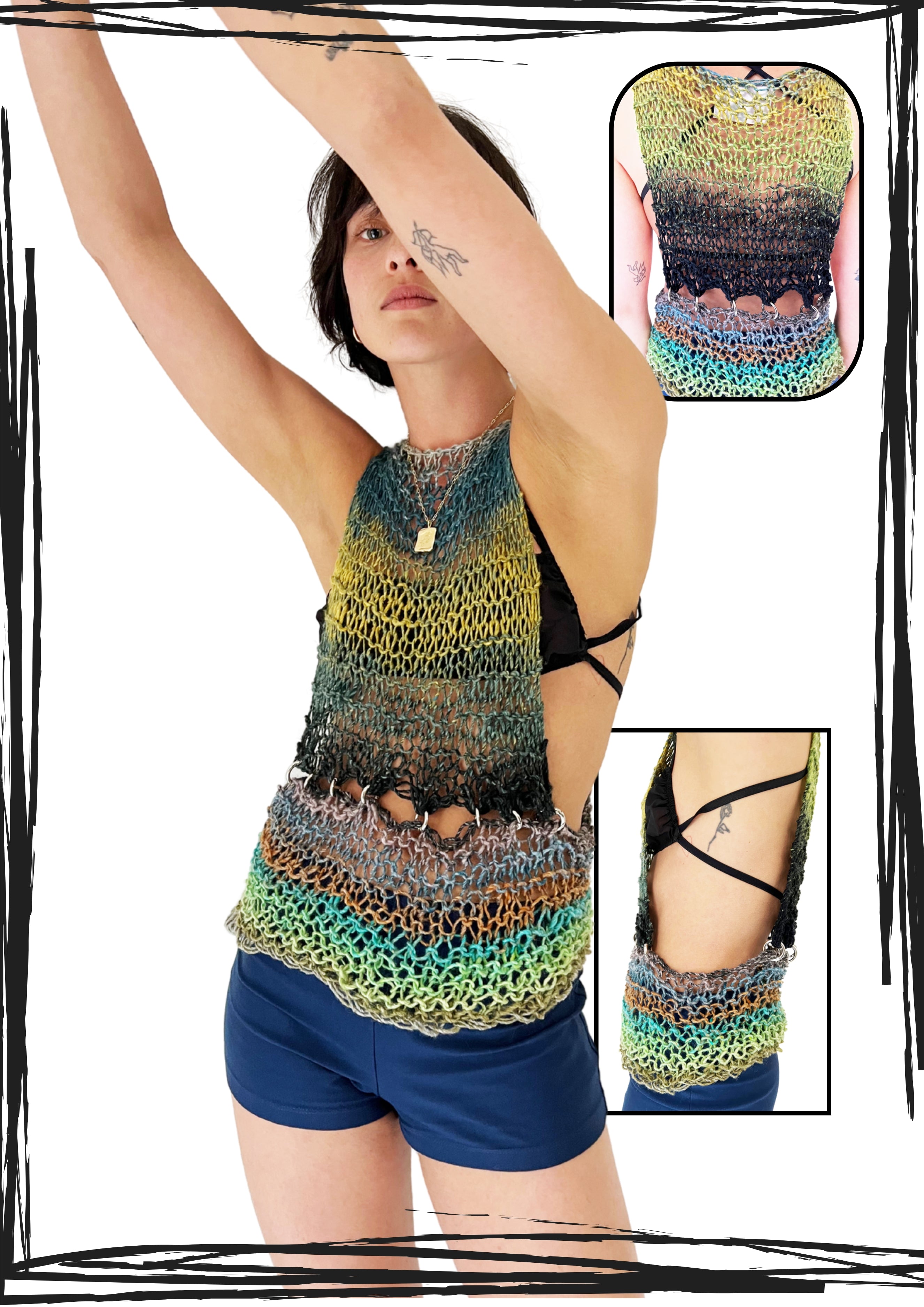 COOL SUZIE PIERCING TANK KNITTING PATTERN