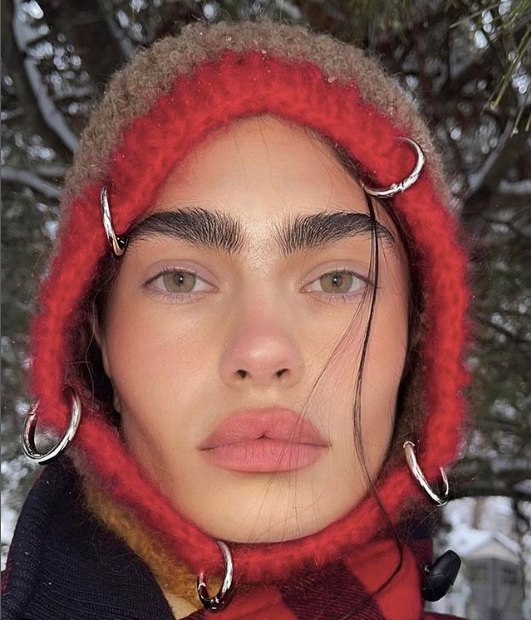 RED, BROWN & MUSTARD PIERCING BALACLAVA