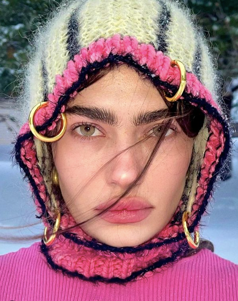 VANILLA YELLOW, HOT PINK & BLACK PIERCING BALACLAVA