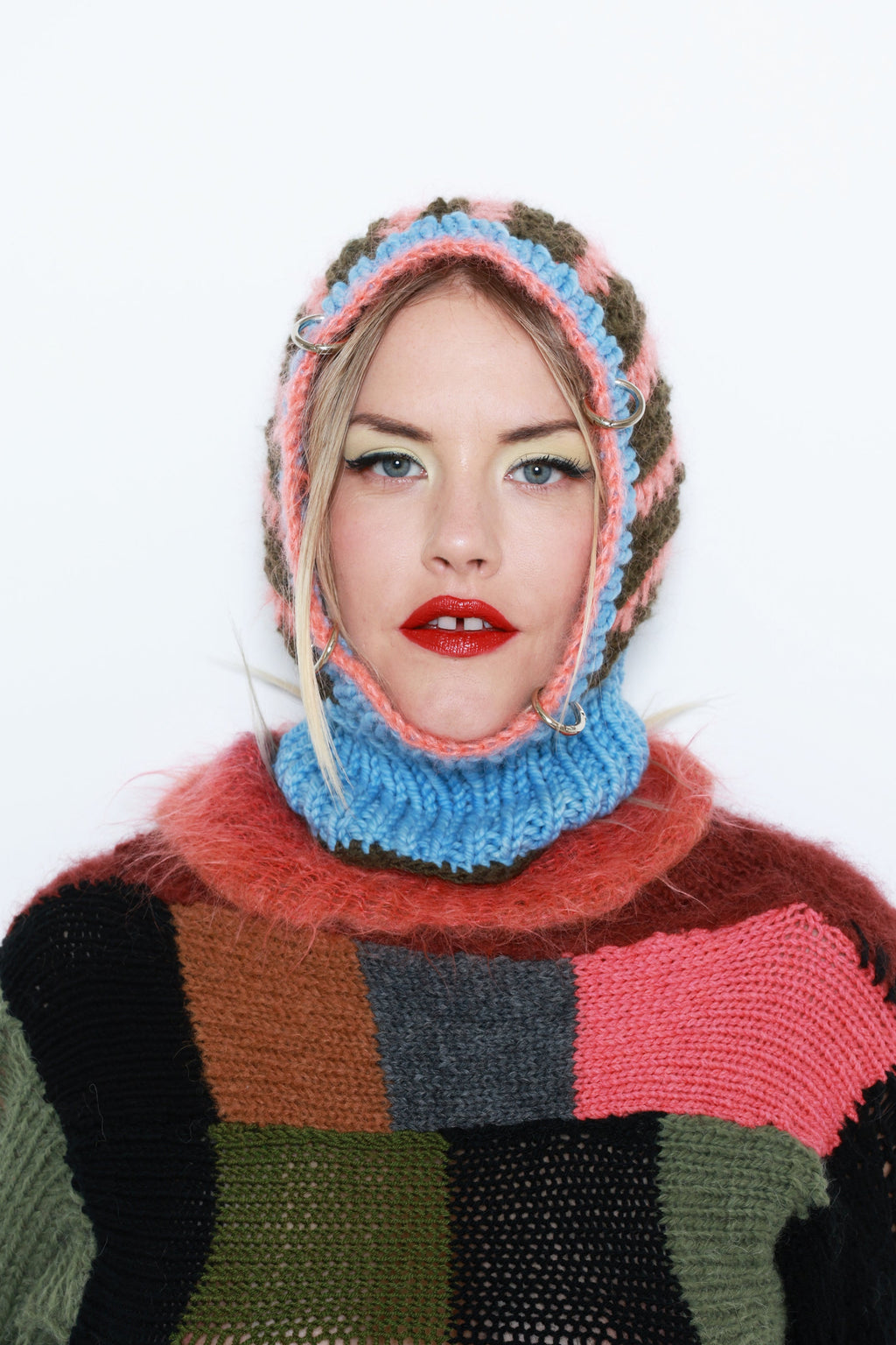 (ONE OF A KIND) BABY BLUE, SALMON & KHAKI PIERCING BALACLAVA