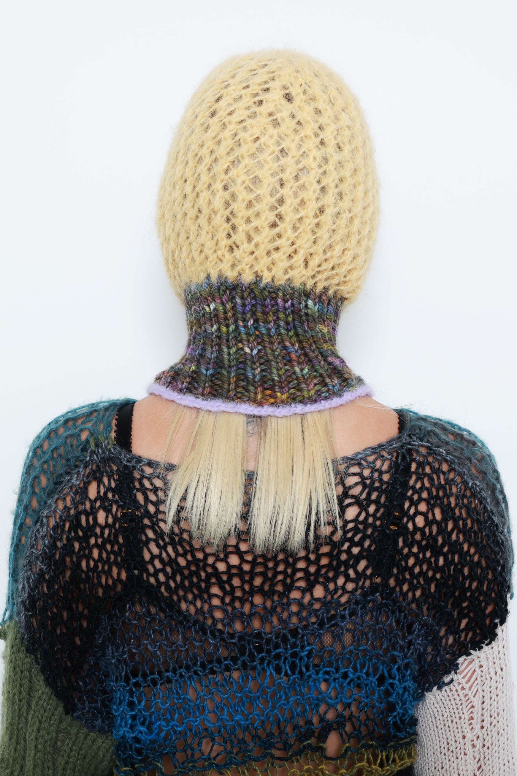 (ONE OF A KIND) BUTTERCUP YELLOW, LILAC & MELANGE PIERCING BALACLAVA