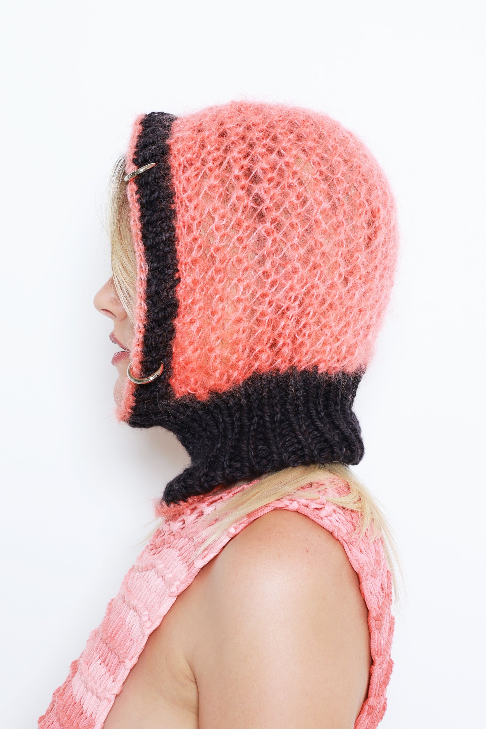 (TWO AVAILABLE) SALMON PINK & GRAPHITE-BROWN PIERCING BALACLAVA