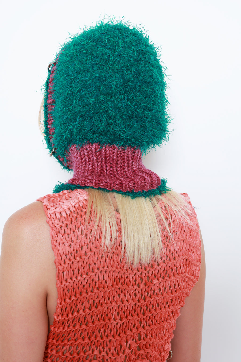 (TWO AVAILABLE) TURQUOISE & HOT PINK FUZZY PIERCING BALACLAVA