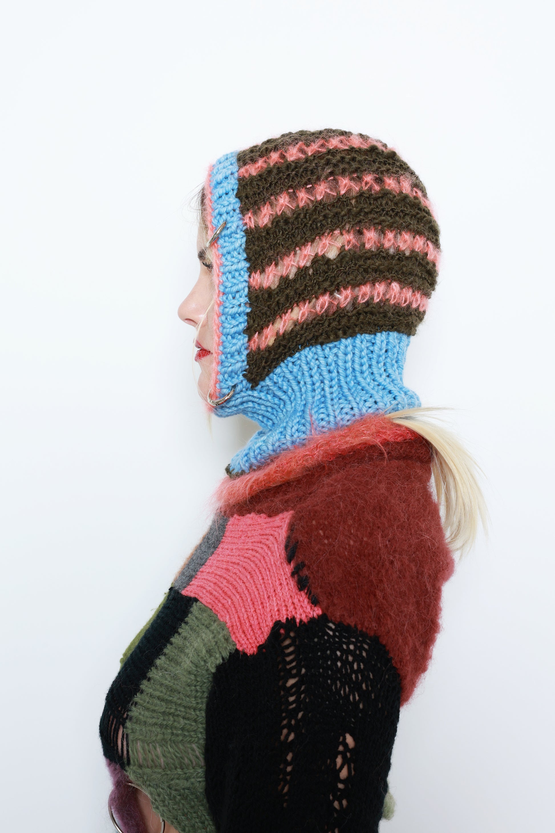 (ONE OF A KIND) BABY BLUE, SALMON & KHAKI PIERCING BALACLAVA