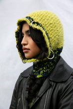 Load image into Gallery viewer, GREEN AND NAVY HOOP BALACLAVA
