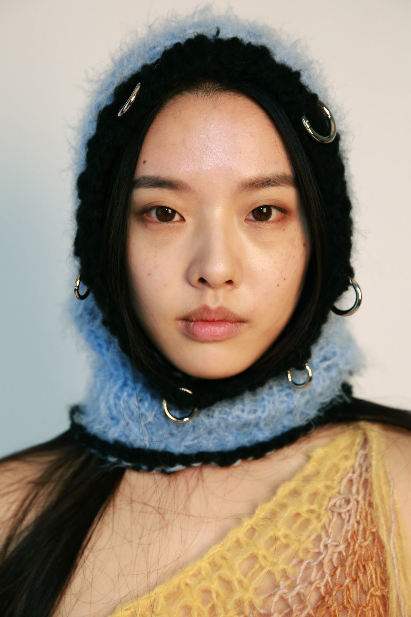 BLUE & BLACK HOOP BALACLAVA