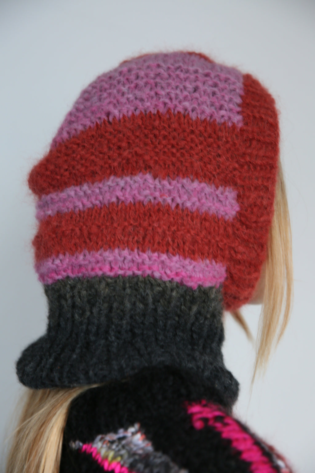 BURNT BRICK & FLIRTY PINK FUZZY BALACLAVA