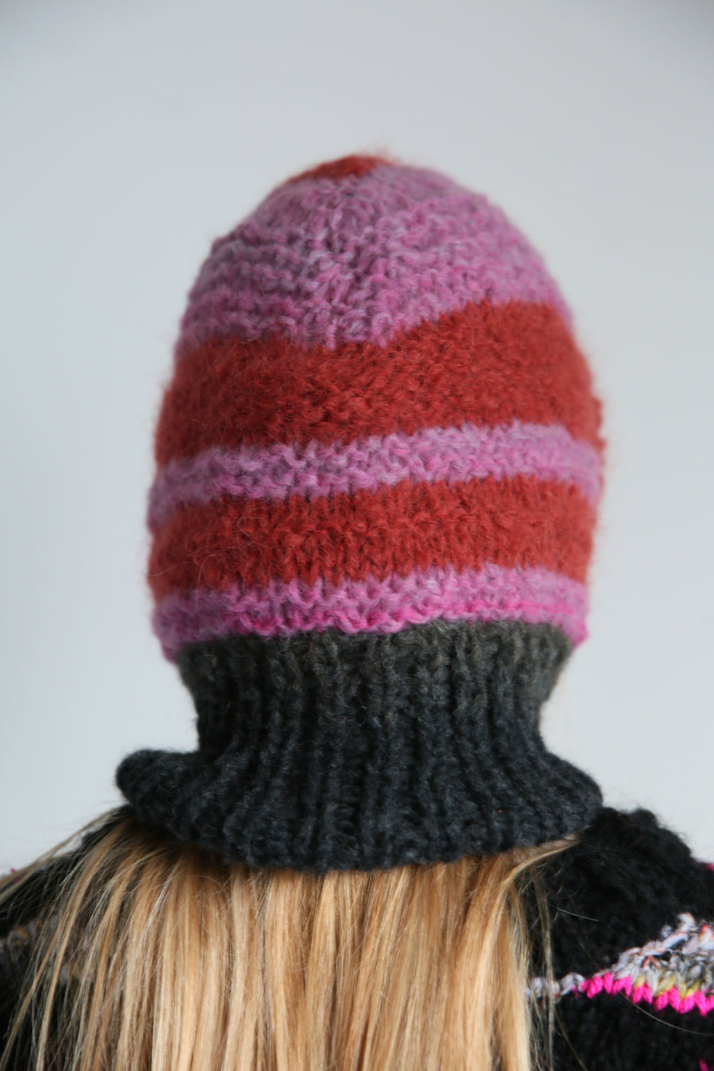 BURNT BRICK & FLIRTY PINK FUZZY BALACLAVA
