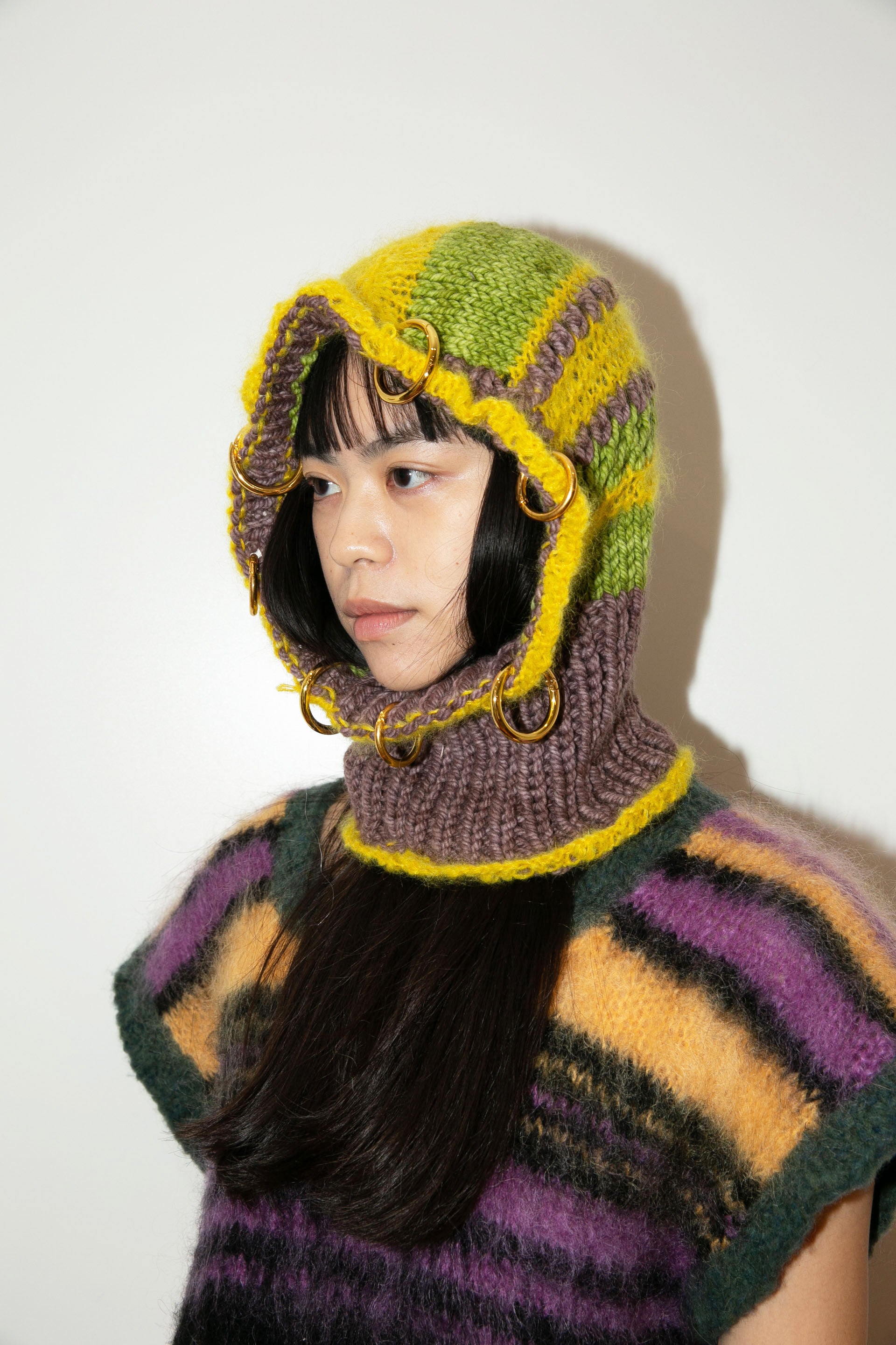 YELLOW, PISTACHIO & BROWN HEAVYWEIGHT PIERCING BALACLAVA
