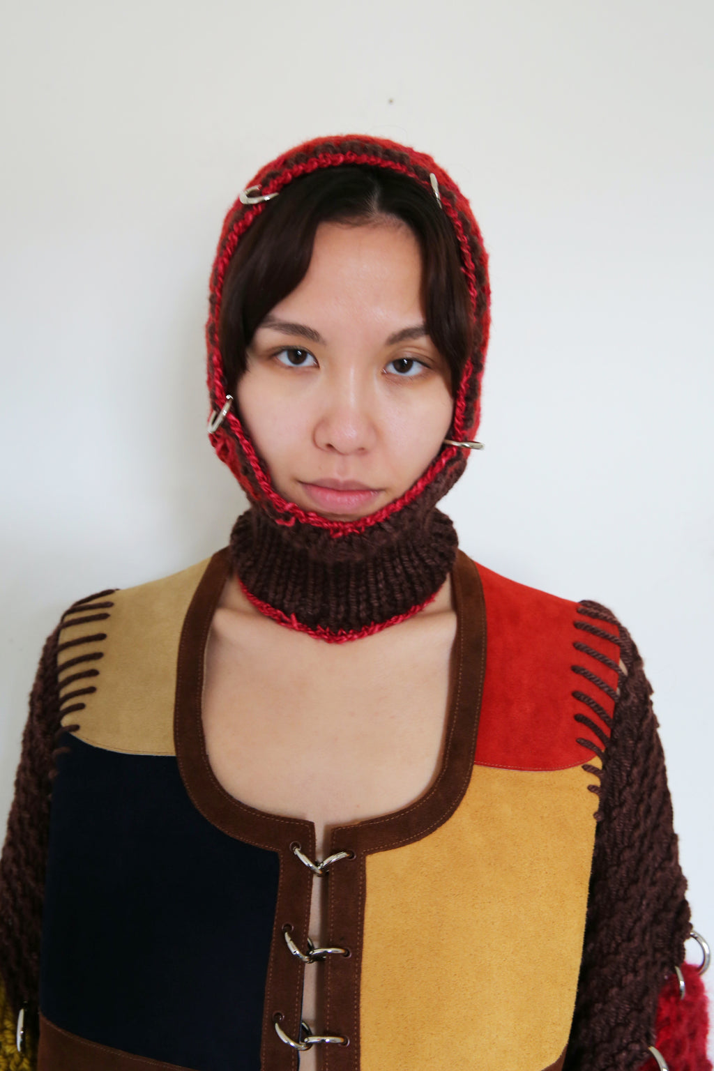 RED AND BROWN PIERCING BALACLAVA