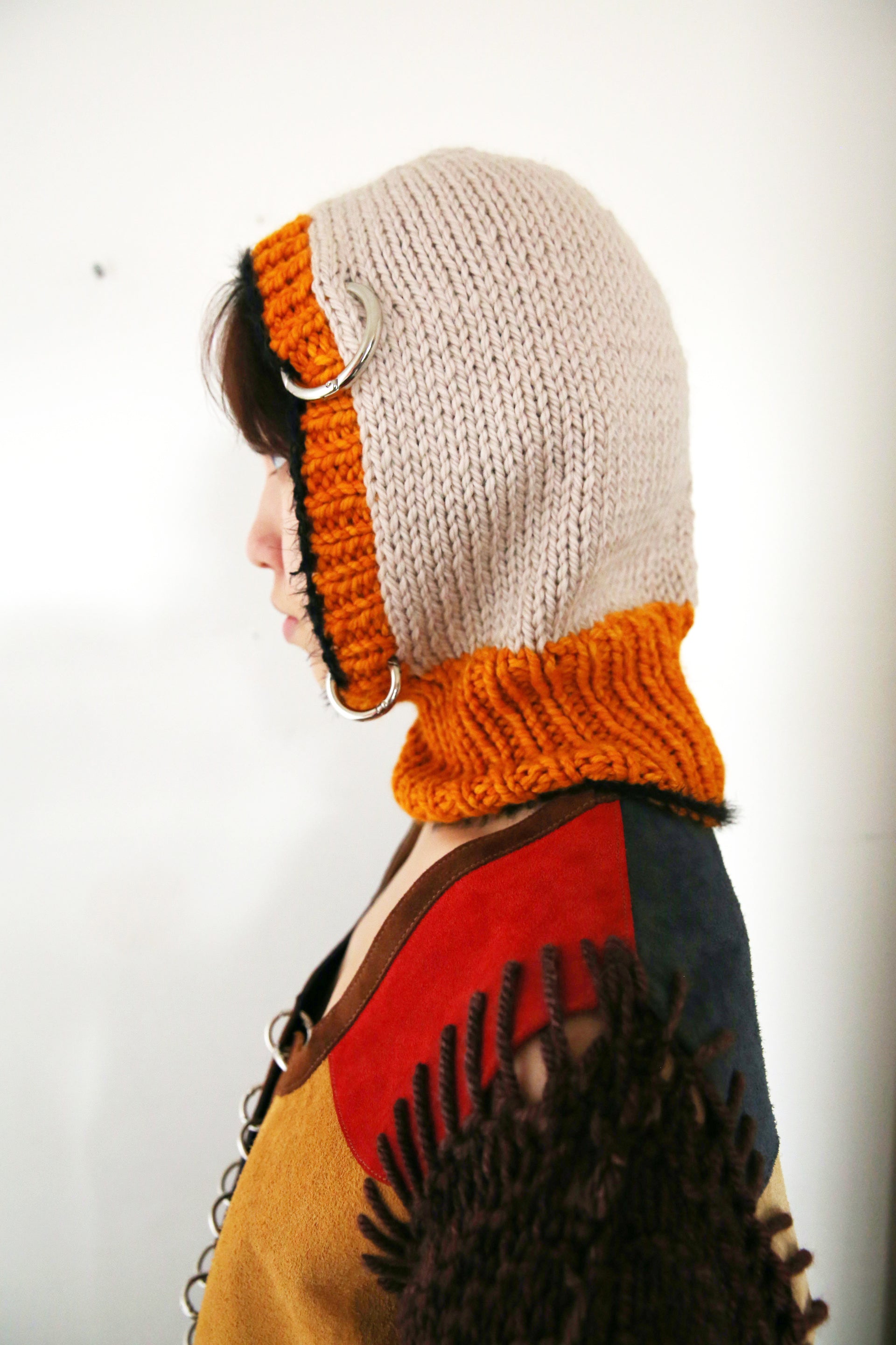 OFF-WHITE, BLACK & ORANGE PIERCING BALACLAVA