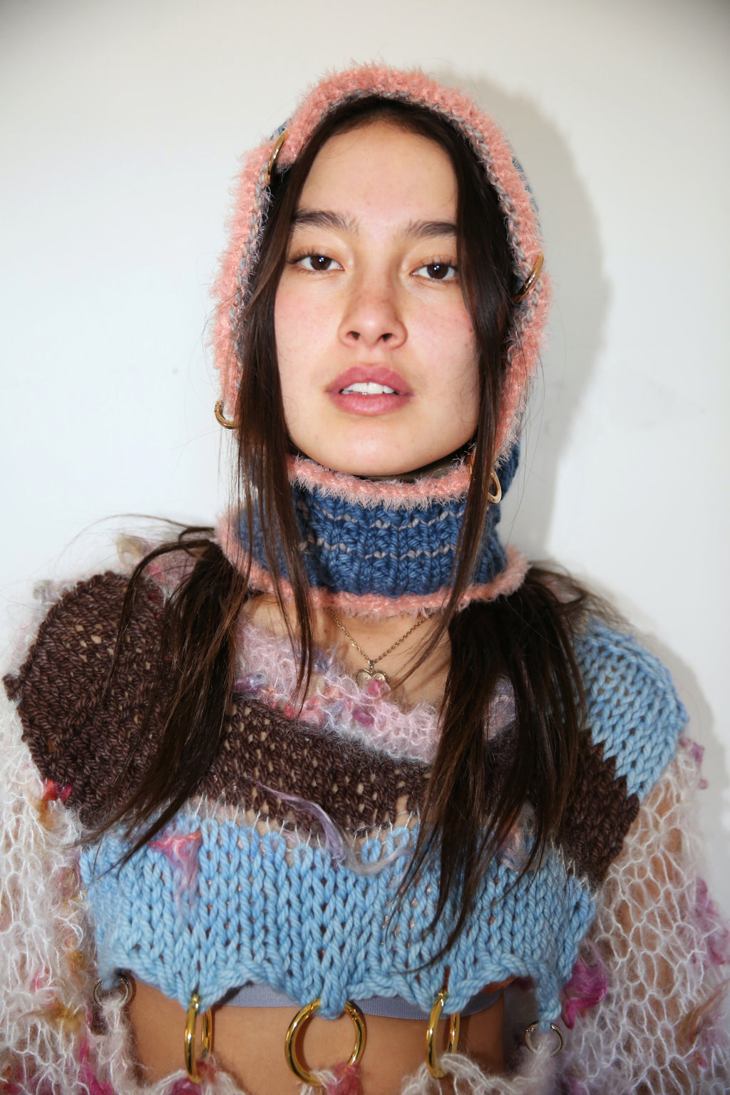 BLUE, GREY & PINK PIERCING BALACLAVA