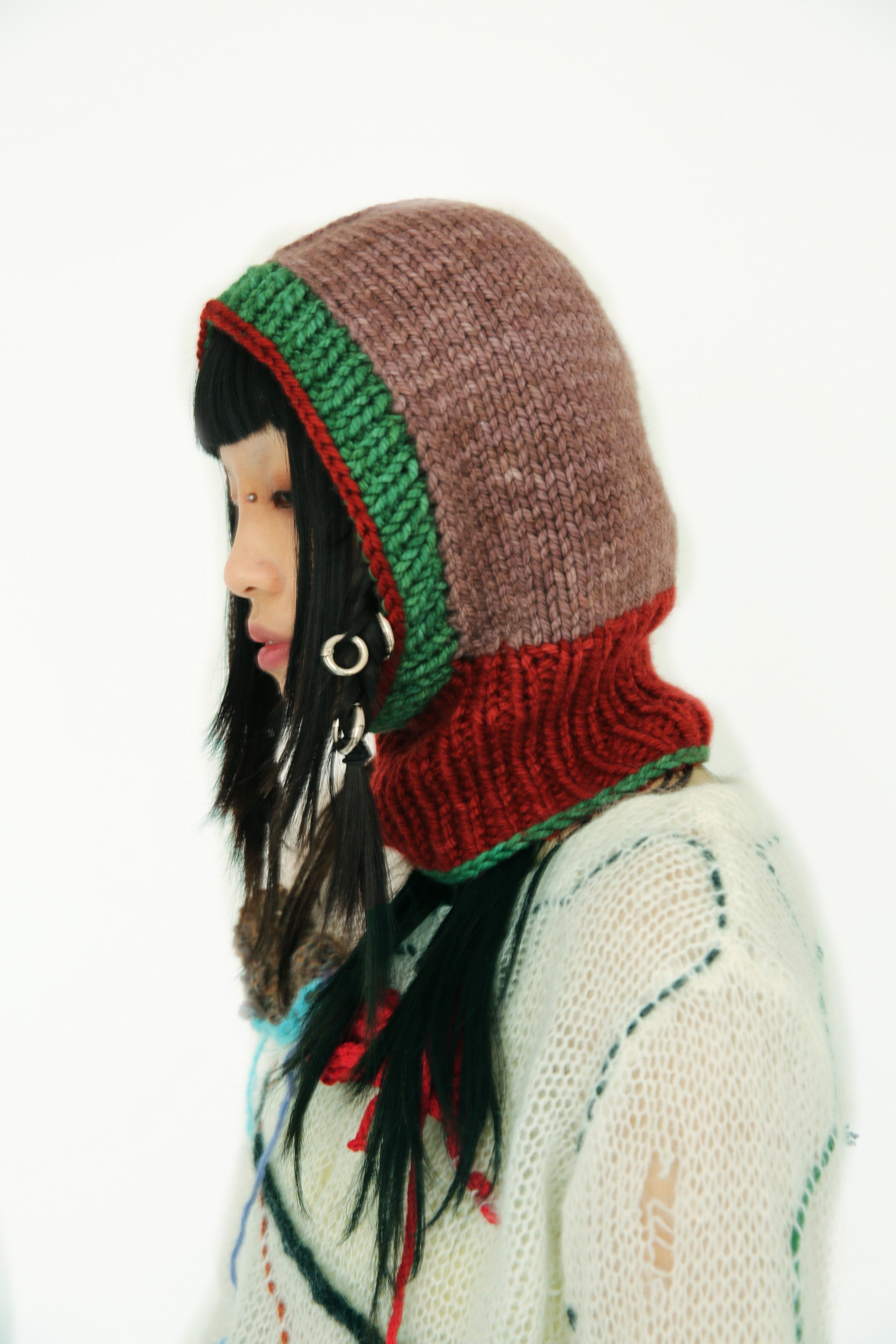 BROWN, RED AND GREEN BALACLAVA