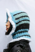 Load image into Gallery viewer, BLUE, WHITE &amp; BLACK HEAVYWEIGHT FRILL BALACLAVA
