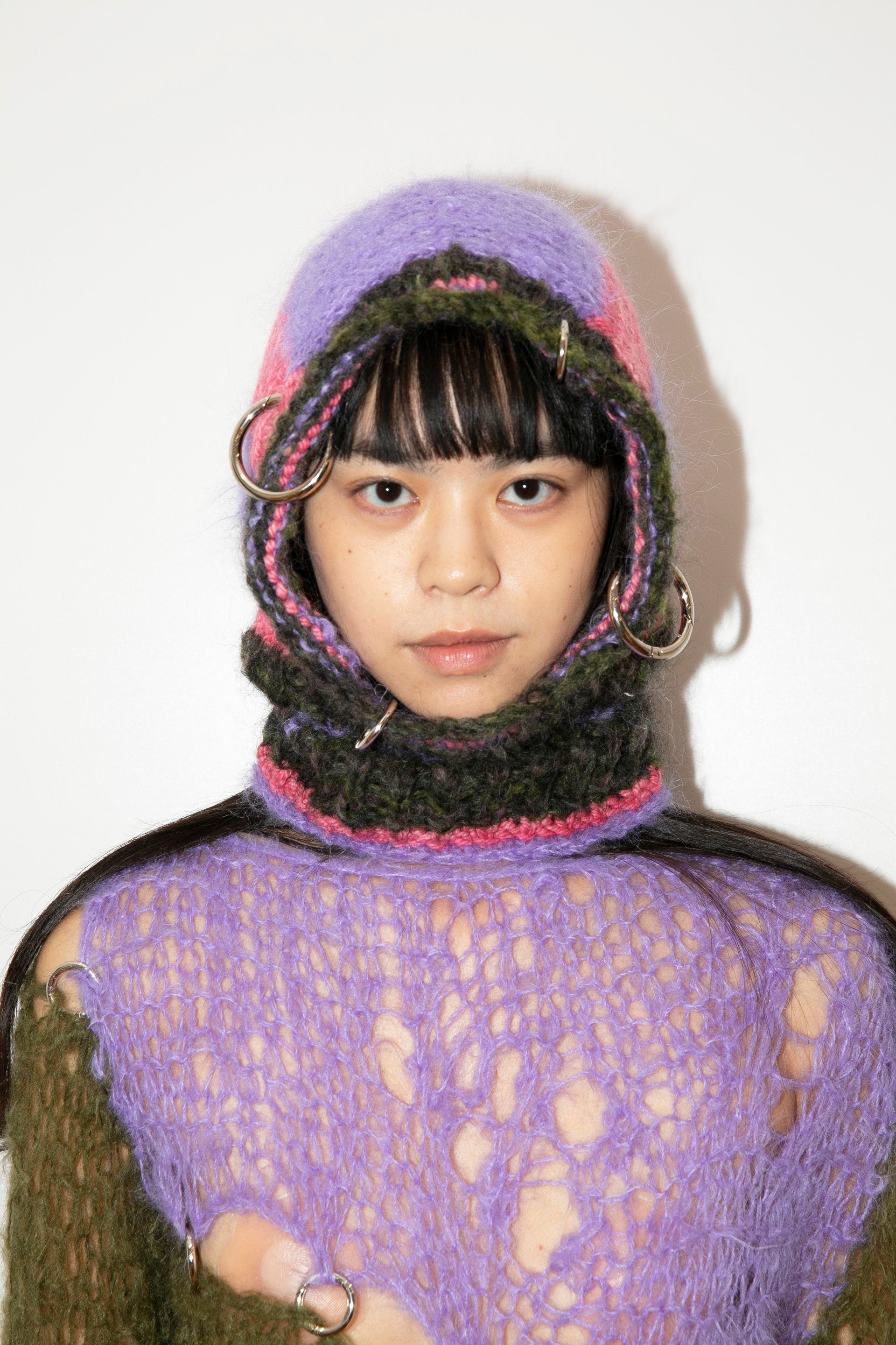 PURPLE, PINK, MOSS GREEN AND BLACK HEAVYWEIGHT PIERCING BALACLAVA