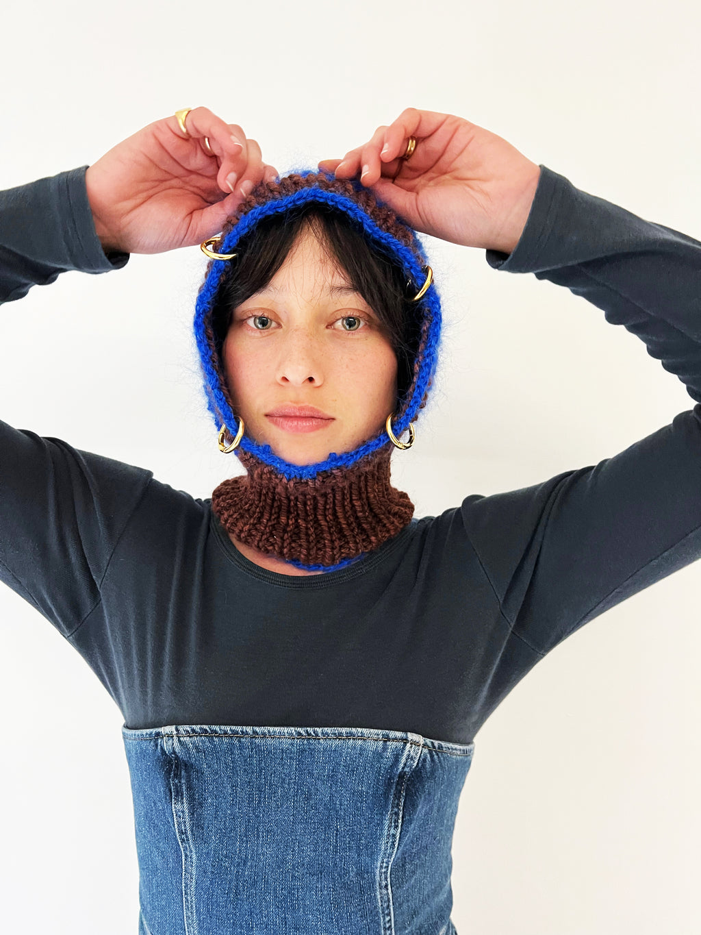 COBALT BLUE & BROWN PIERCING BALACLAVA