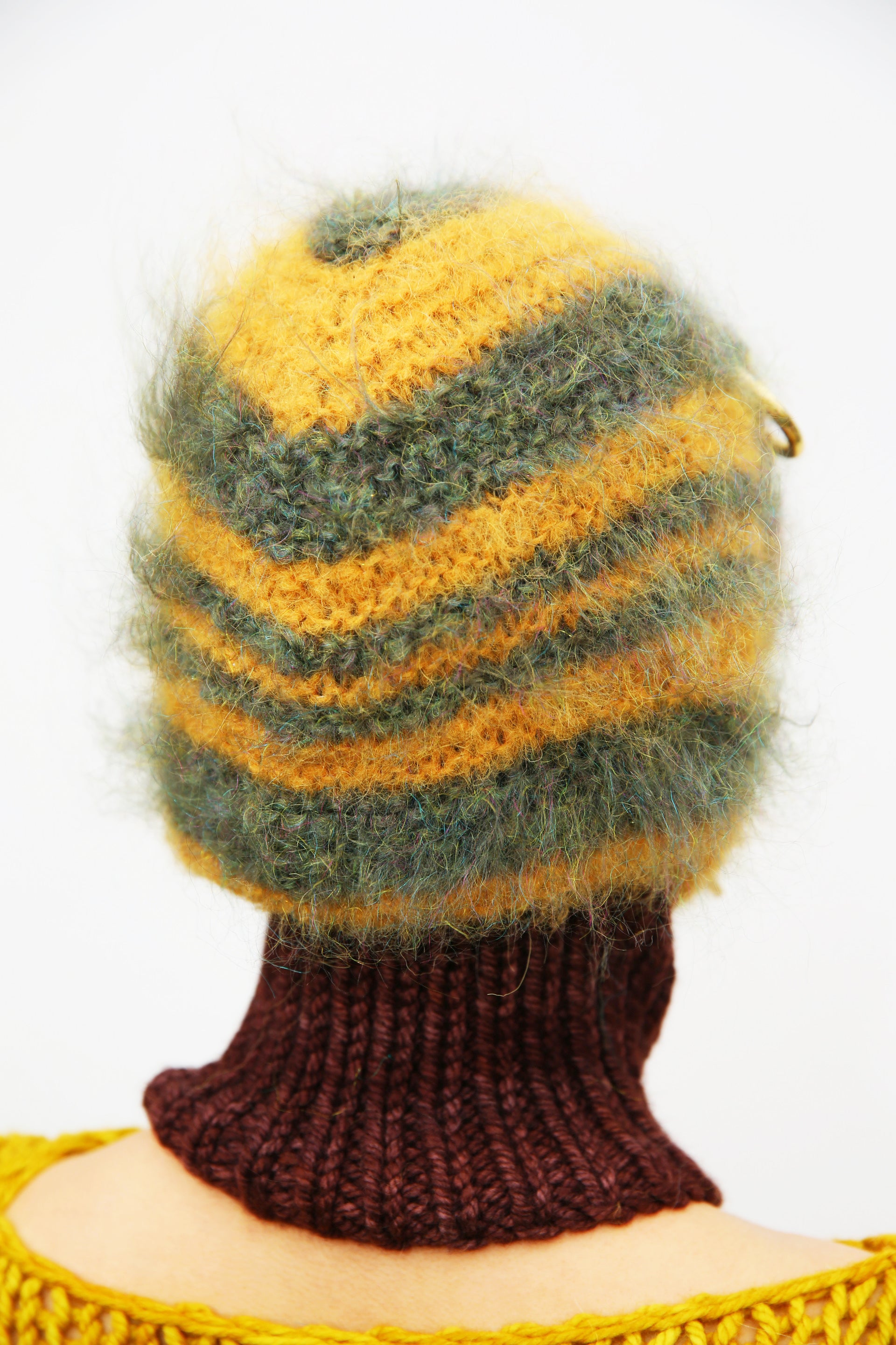 MUSTARD YELLOW & SPARKLY GREEN PIERCING BALACLAVA