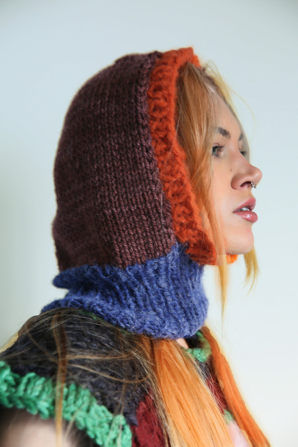 ORANGE, BROWN & DARK BLUE BALACLAVA