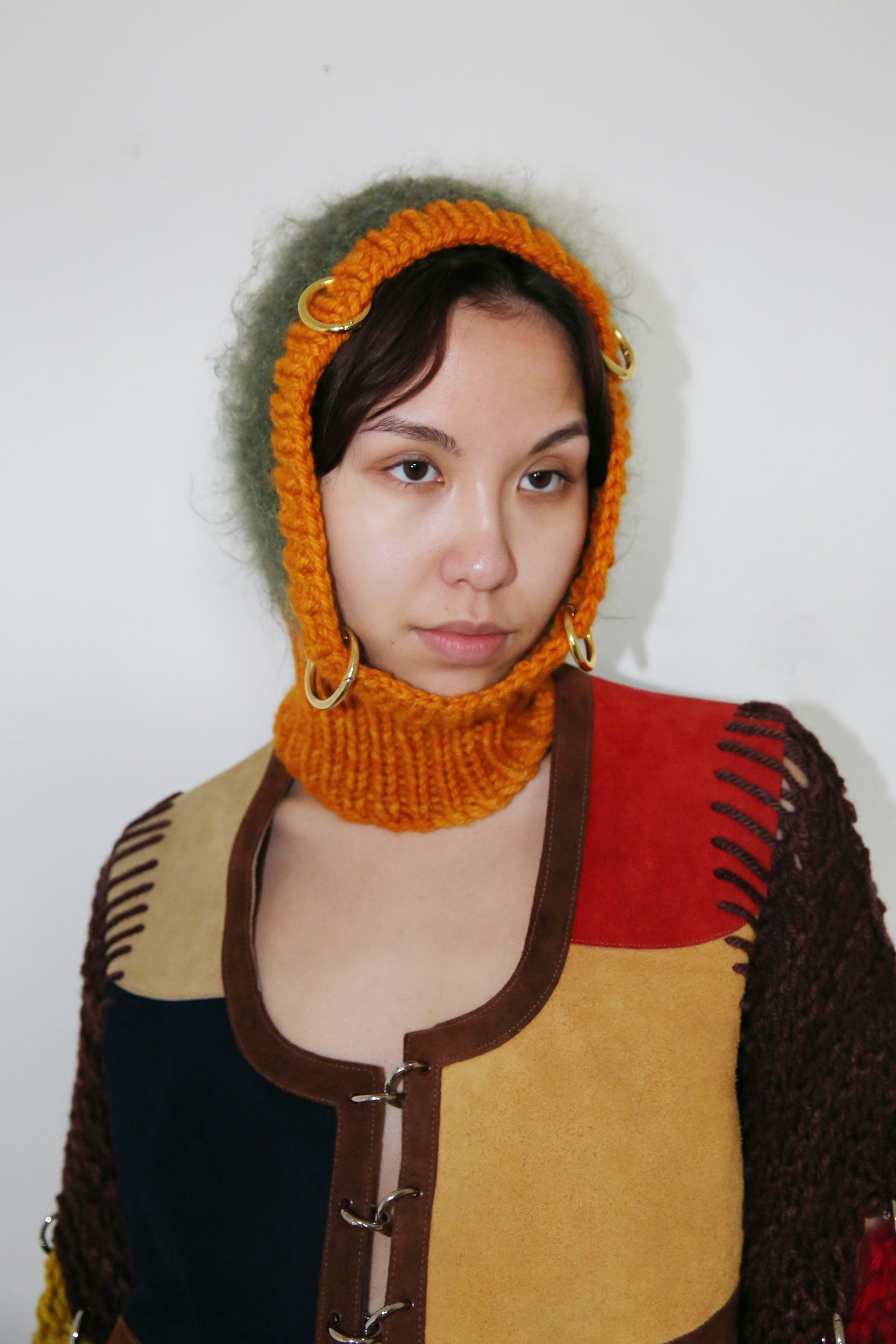 ORANGE AND GREEN PIERCING BALACLAVA