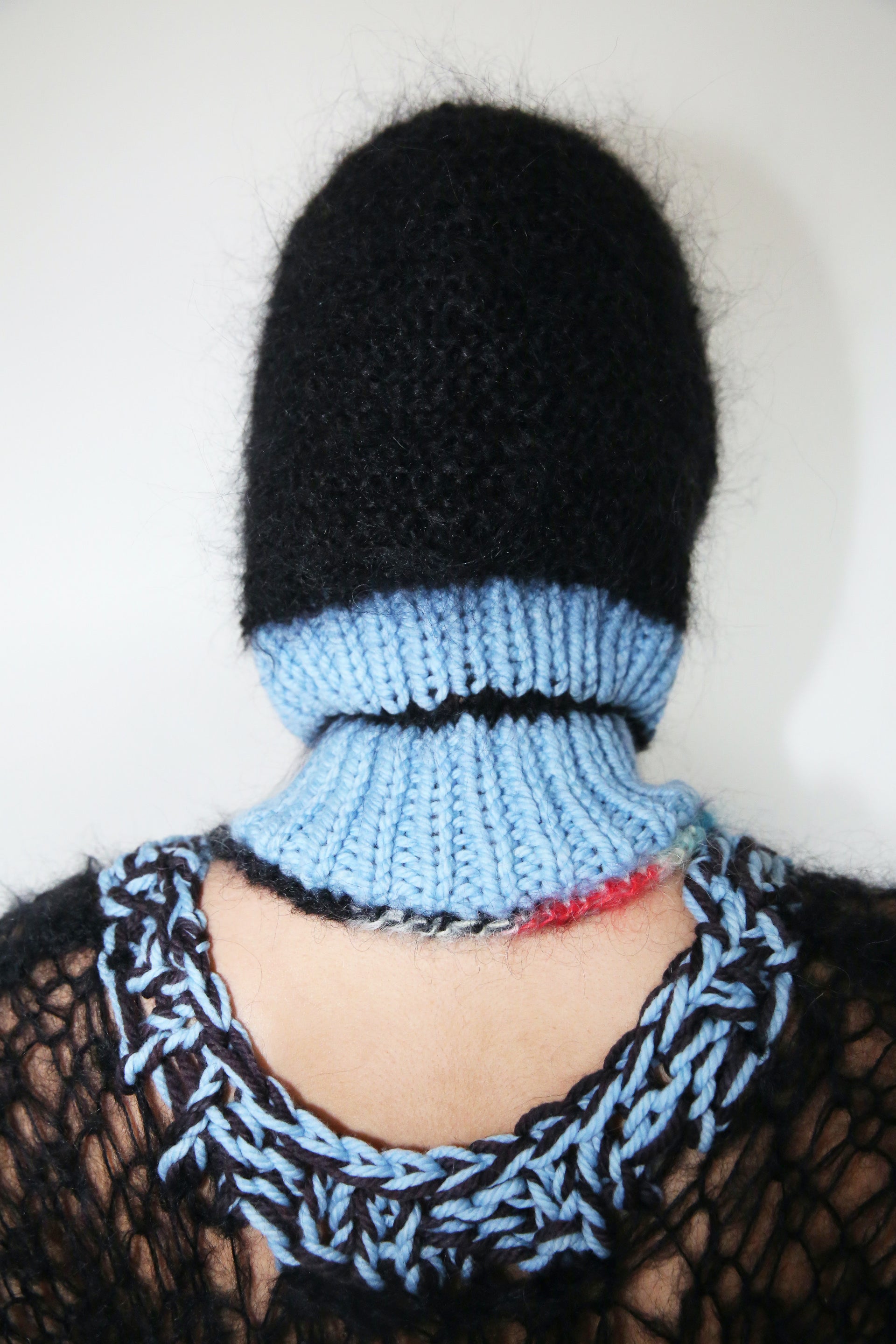 BLACK, BLUE & MULTICOLOUR TRIM PIERCING BALACLAVA