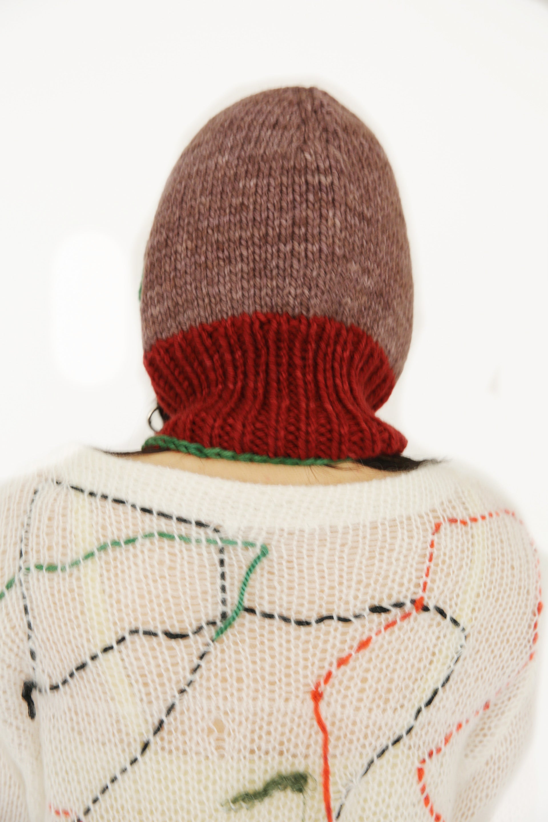 BROWN, RED AND GREEN BALACLAVA