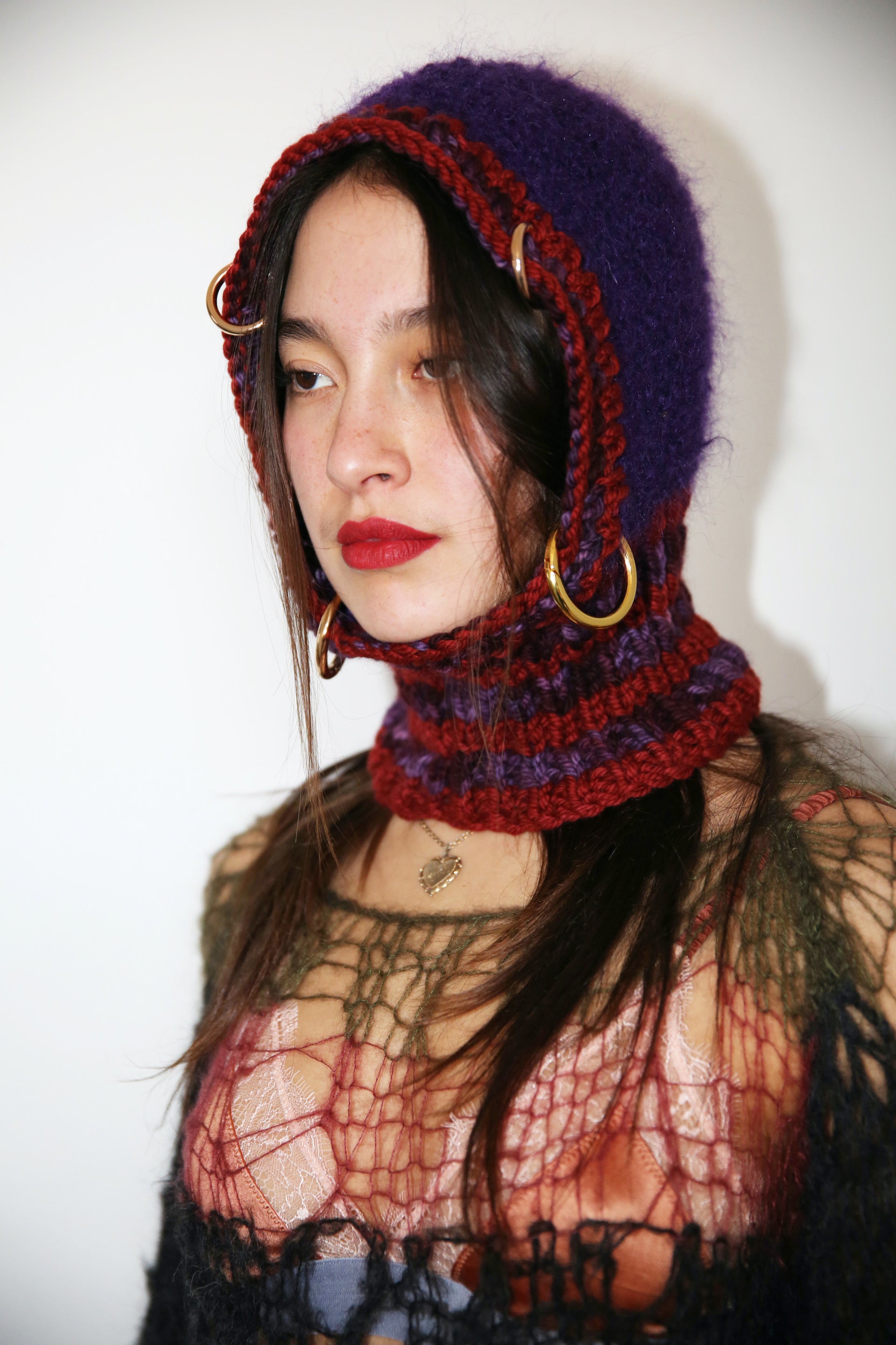 PURPLE & RED PIERCING BALACLAVA