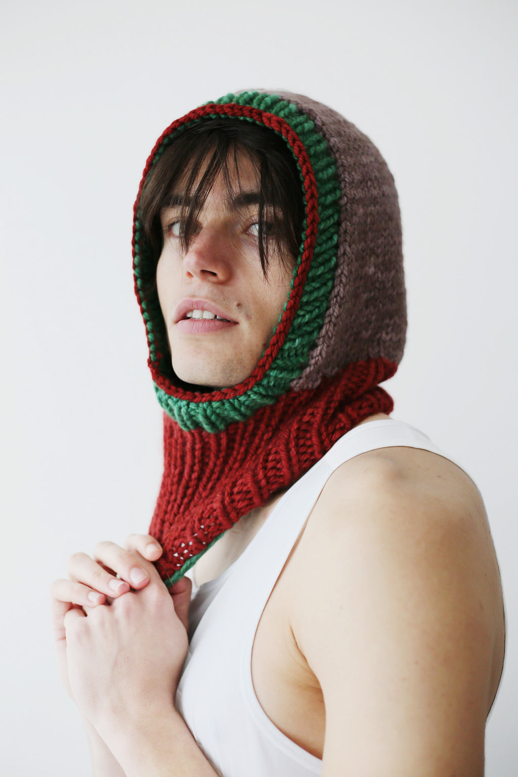 BROWN, RED AND GREEN BALACLAVA