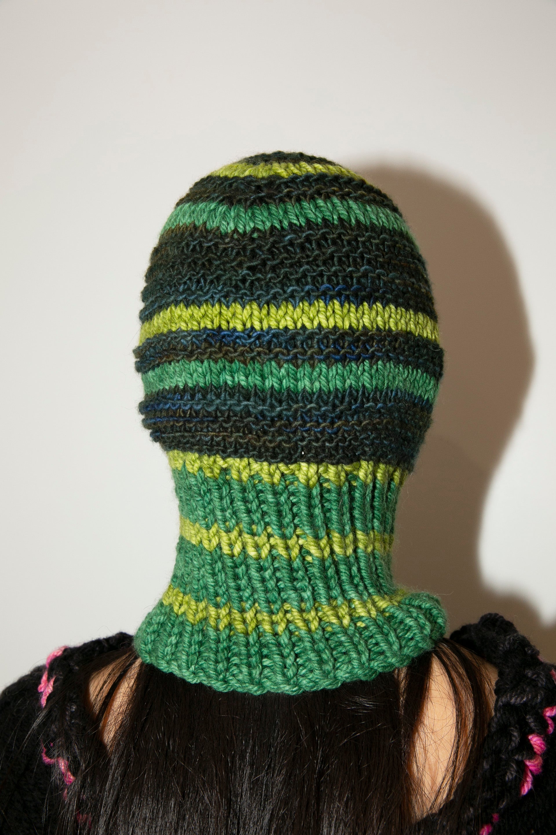 MIDNIGHT BLUE & GREEN STRIPE HEAVYWEIGHT PIERCING BALACLAVA