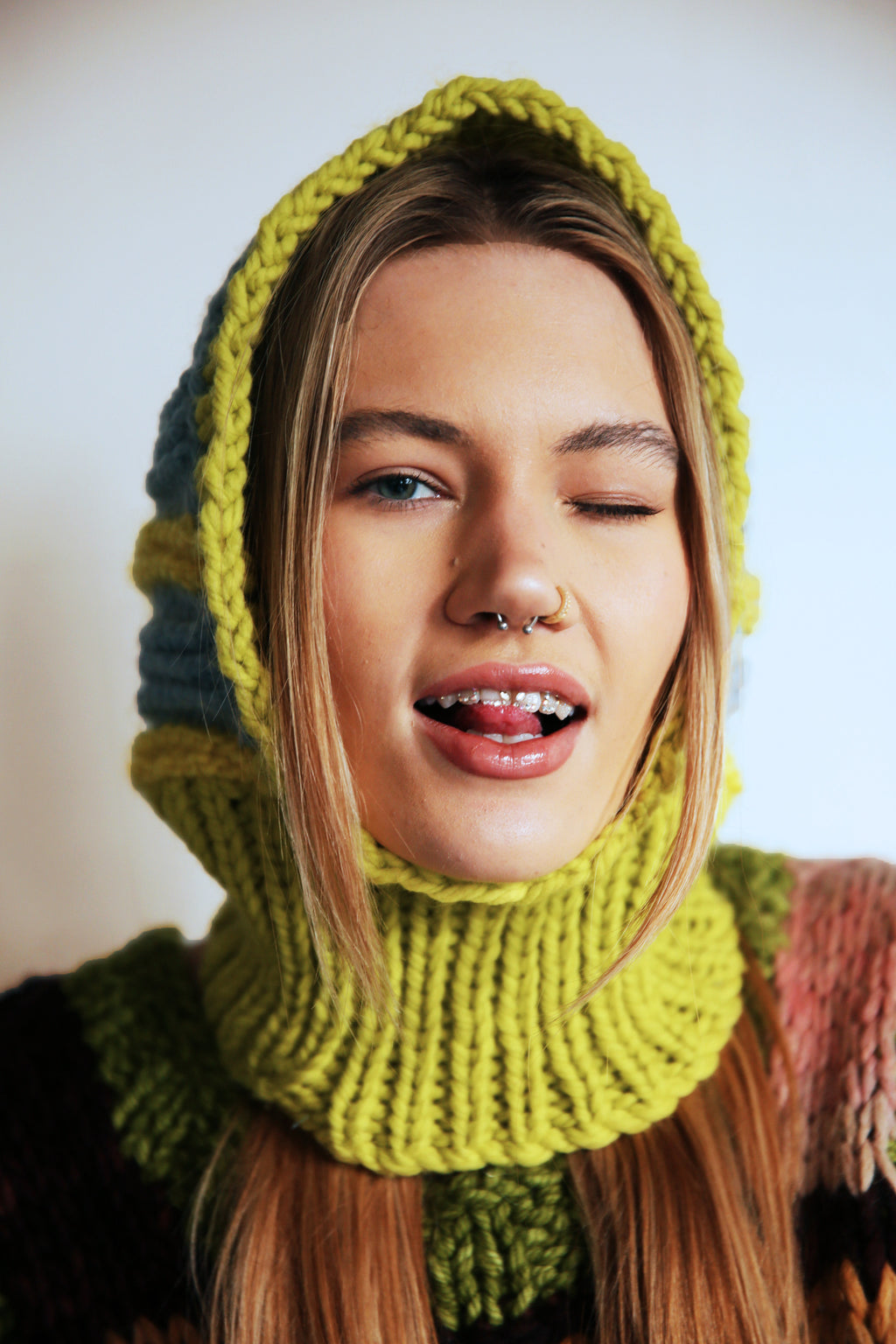 CITRON, BANANA AND SKY MERINO BALACLAVA