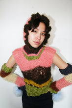 Load image into Gallery viewer, CORAL PINK &amp; BROWN FRILL BALACLAVA
