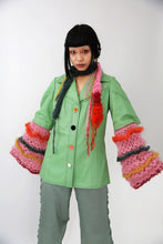 Load image into Gallery viewer, GRASS IS GREENER LEATHER KNITTED JACKET
