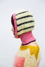 Load image into Gallery viewer, VANILLA, BLACK &amp; HOT PINK PIERCING BALACLAVA

