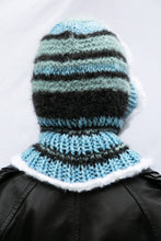 Load image into Gallery viewer, BLUE, WHITE &amp; BLACK HEAVYWEIGHT FRILL BALACLAVA
