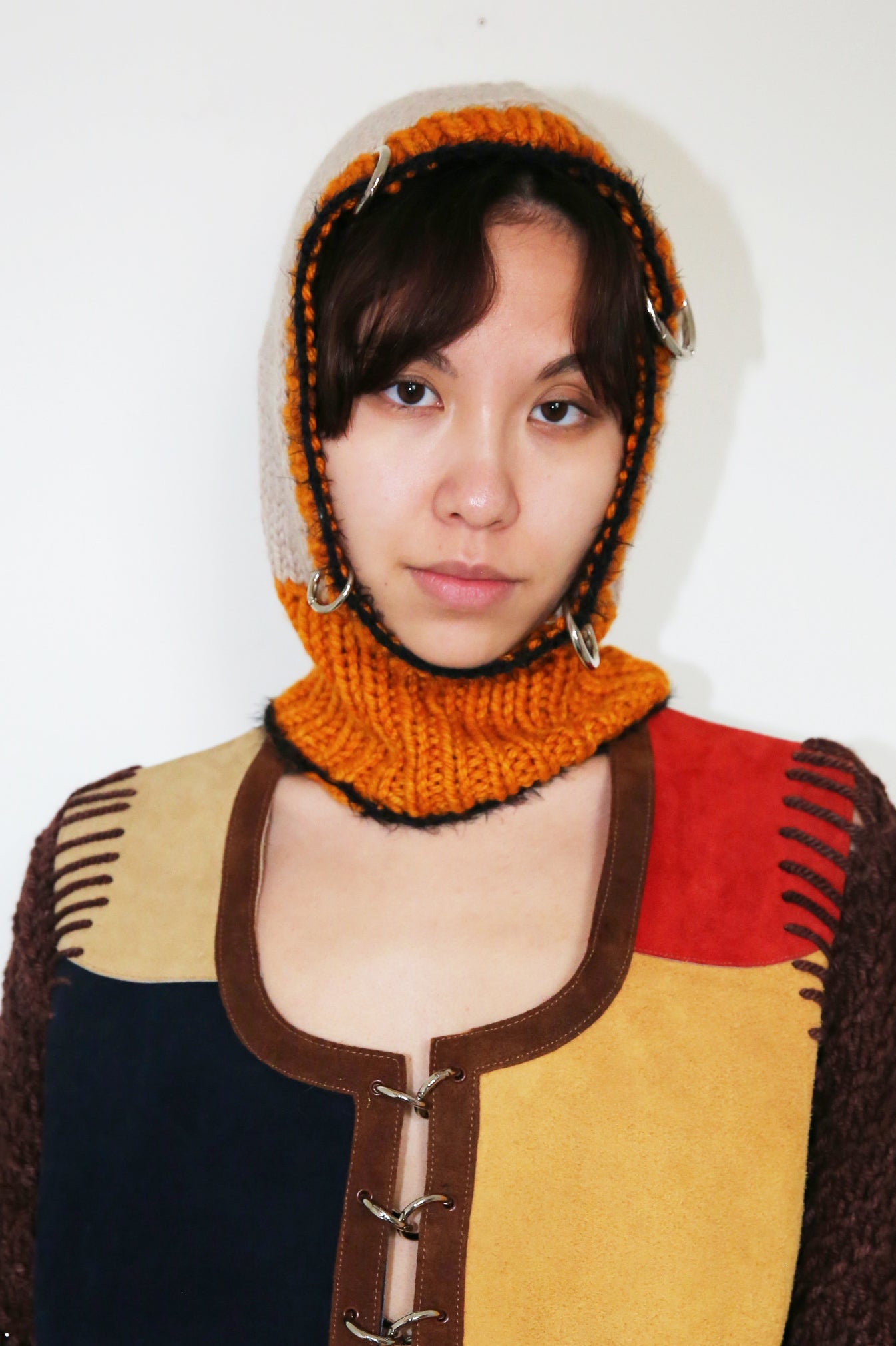 OFF-WHITE, BLACK & ORANGE PIERCING BALACLAVA