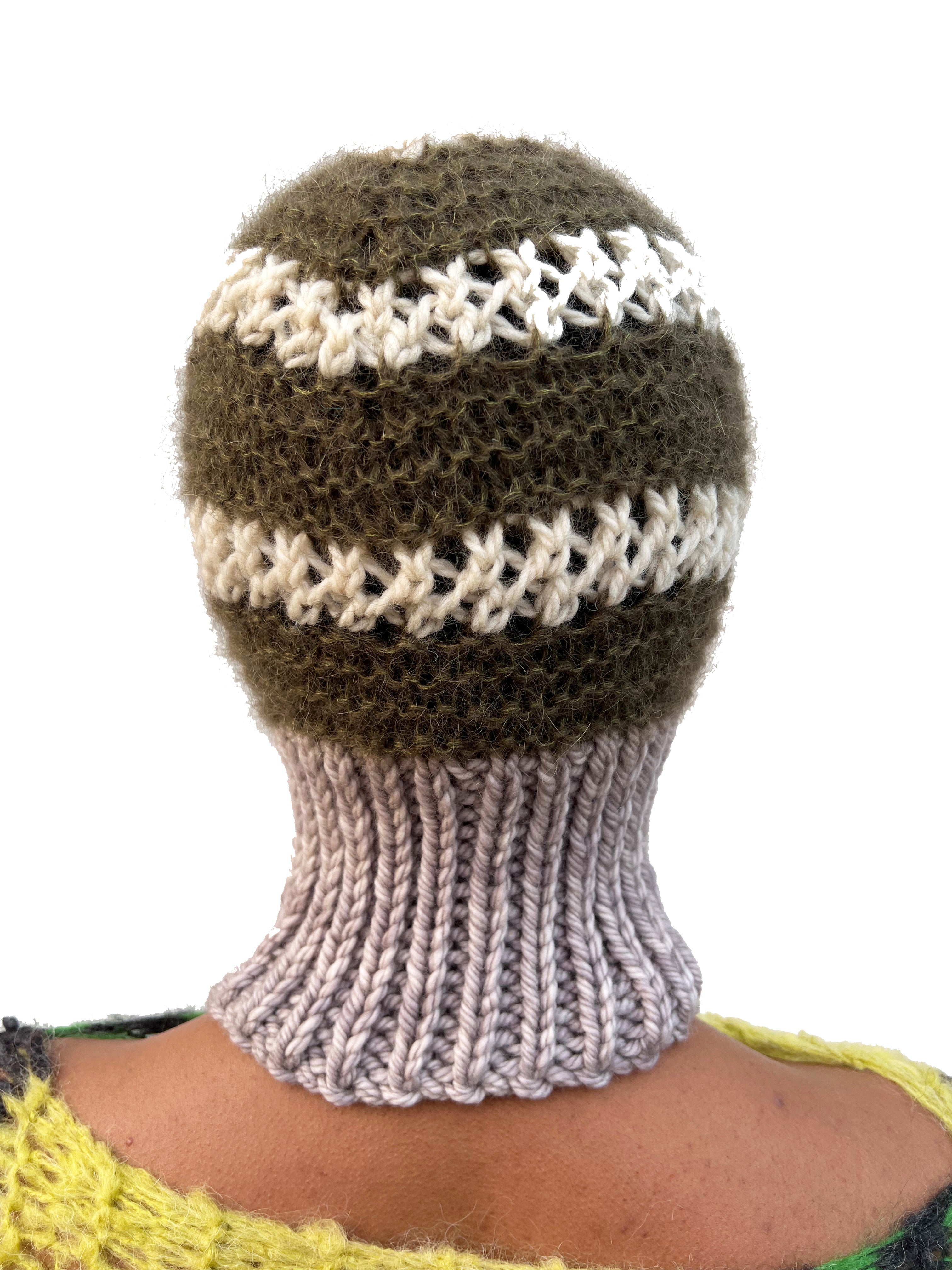 PISTACHIO GREEN, KHAKI & CREAM HEAVYWEIGHT PIERCING BALACLAVA