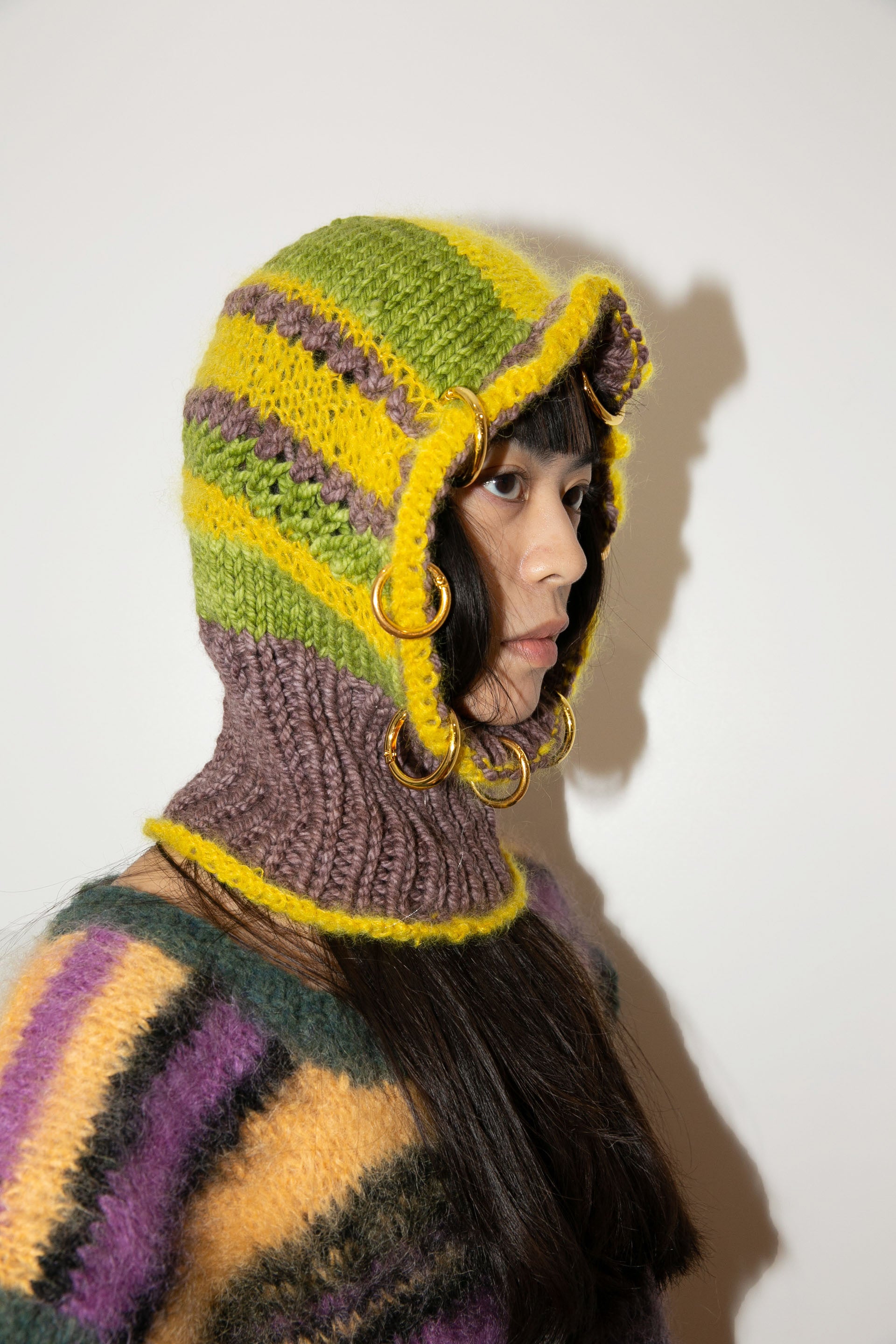 YELLOW, PISTACHIO & BROWN HEAVYWEIGHT PIERCING BALACLAVA